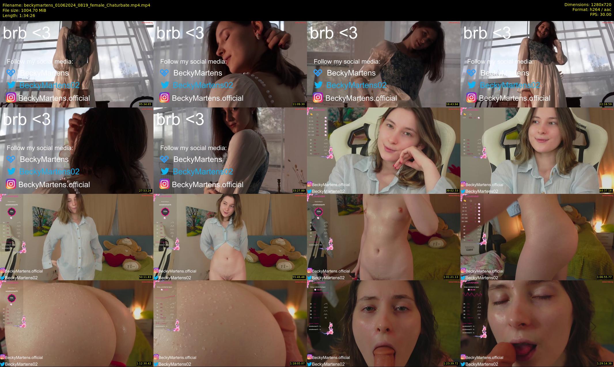 beckymartens — 95 minute Chaturbate female cam show recording, 720p, Jun 1, 2024