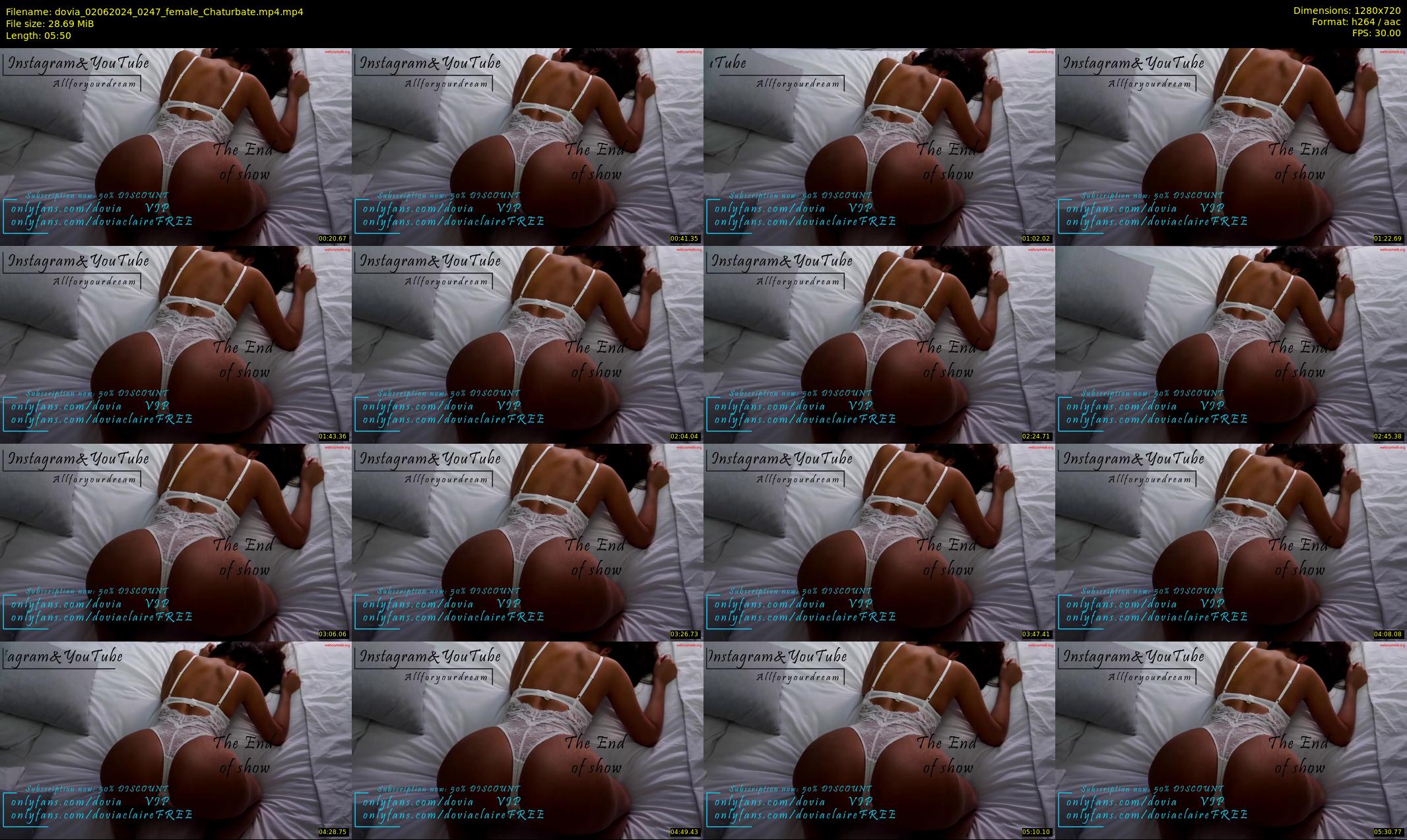 dovia — 6 minute Chaturbate female cam show recording, 720p, Jun 2, 2024