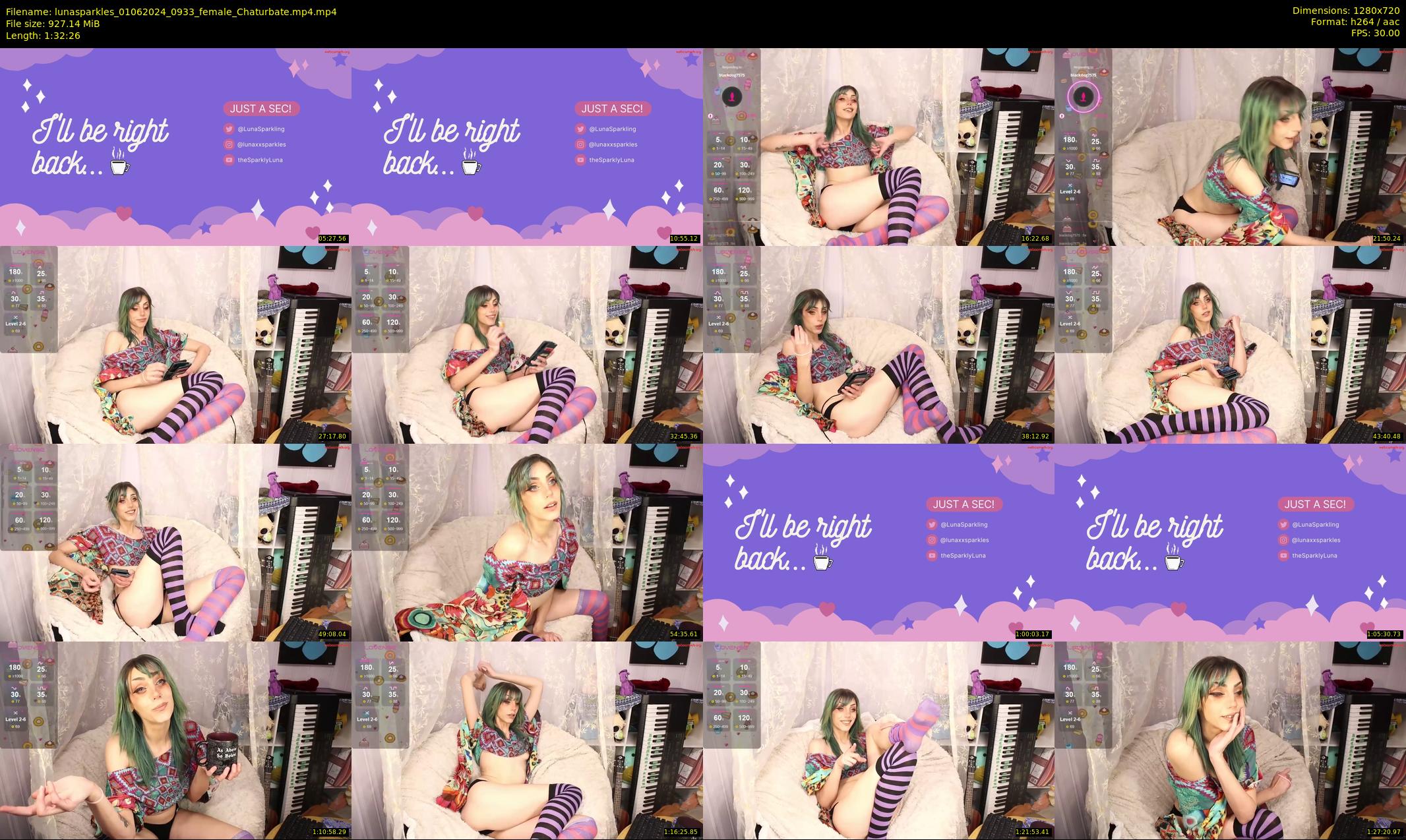 lunasparkles — 93 minute Chaturbate female cam show recording, 720p, Jun 1, 2024