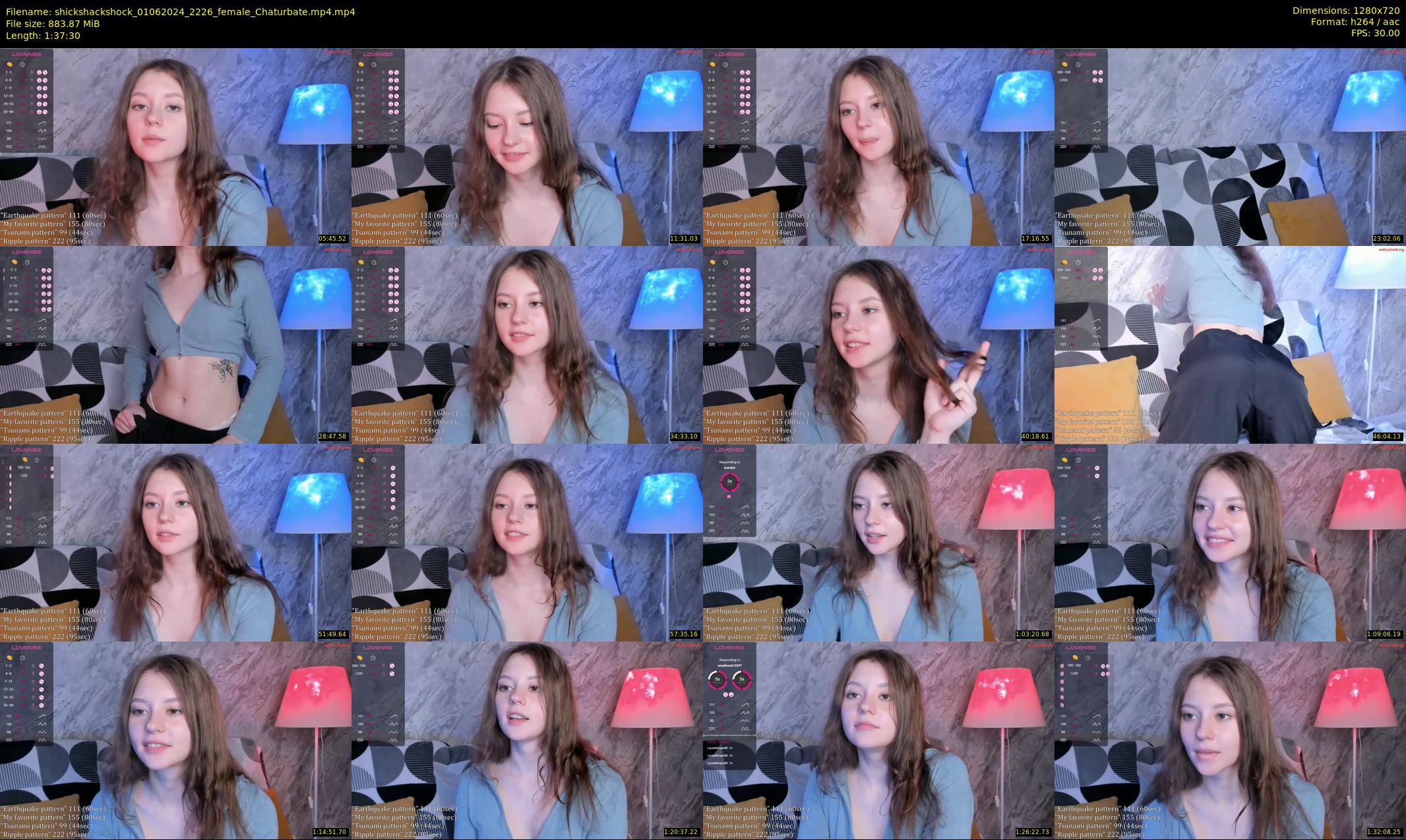shickshackshock — 98 minute Chaturbate female cam show recording, 720p, Jun 1, 2024
