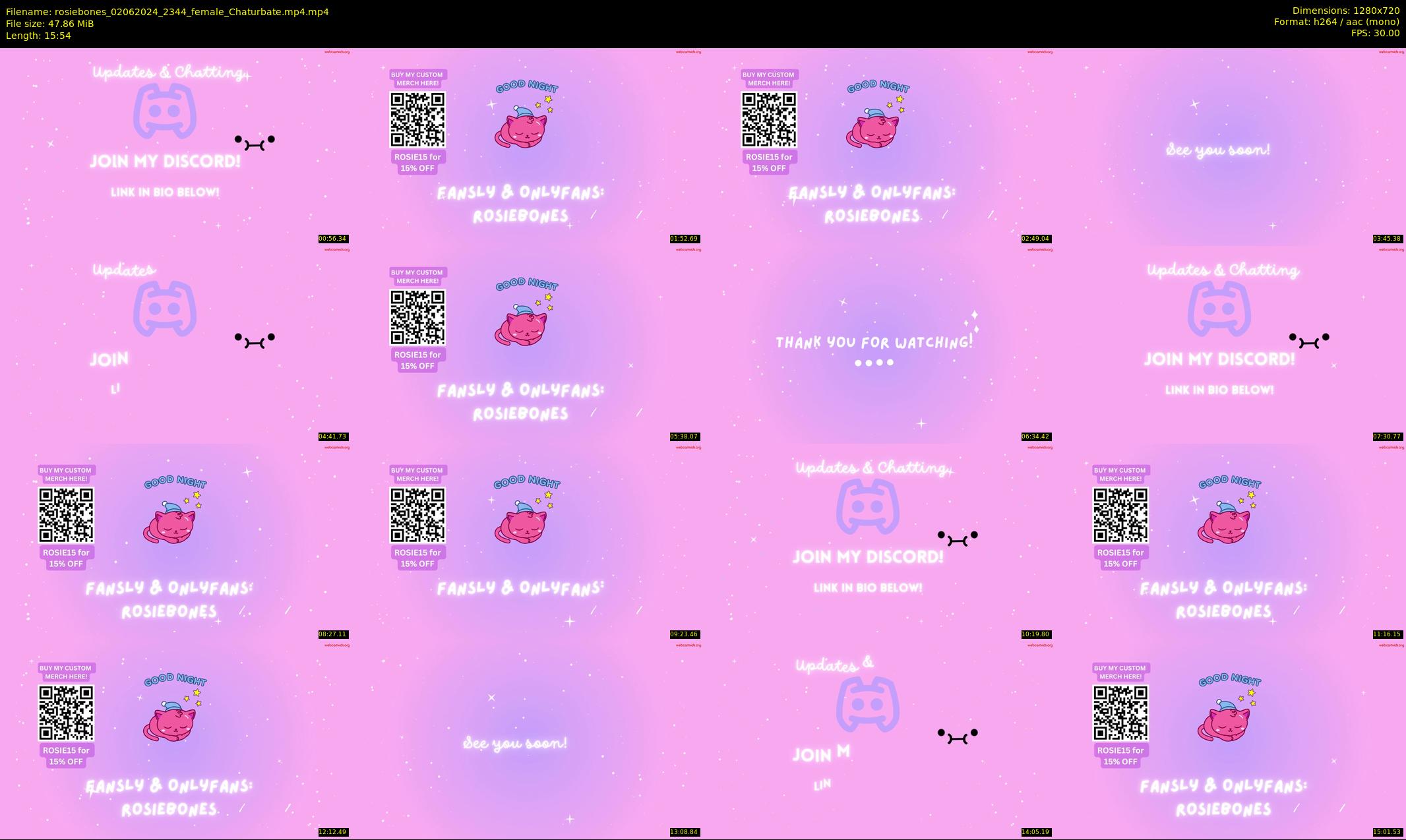 rosiebones — 16 minute Chaturbate female cam show recording, 720p, Jun 2, 2024