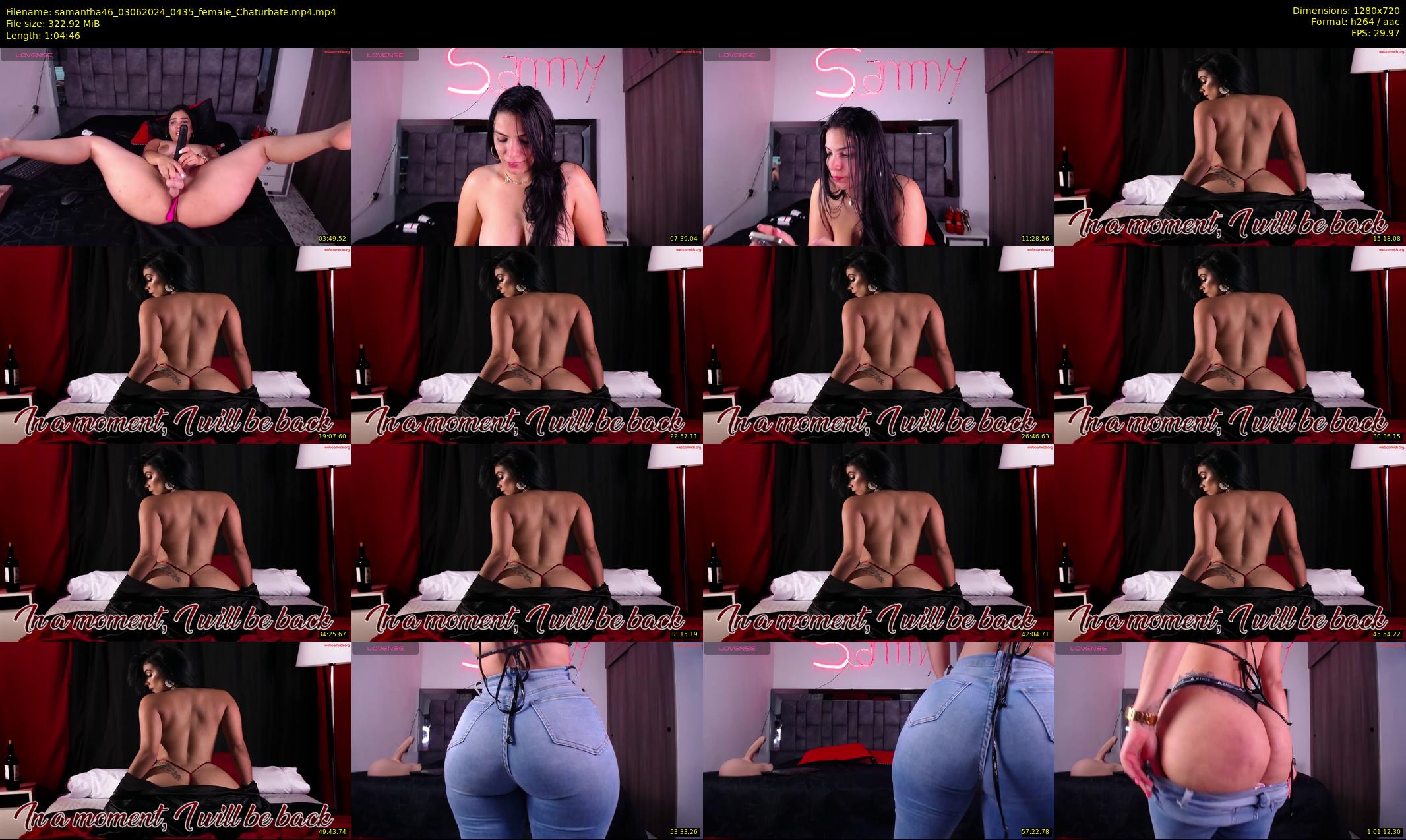 samantha46 — 65 minute Chaturbate female cam show recording, 720p, Jun 3, 2024
