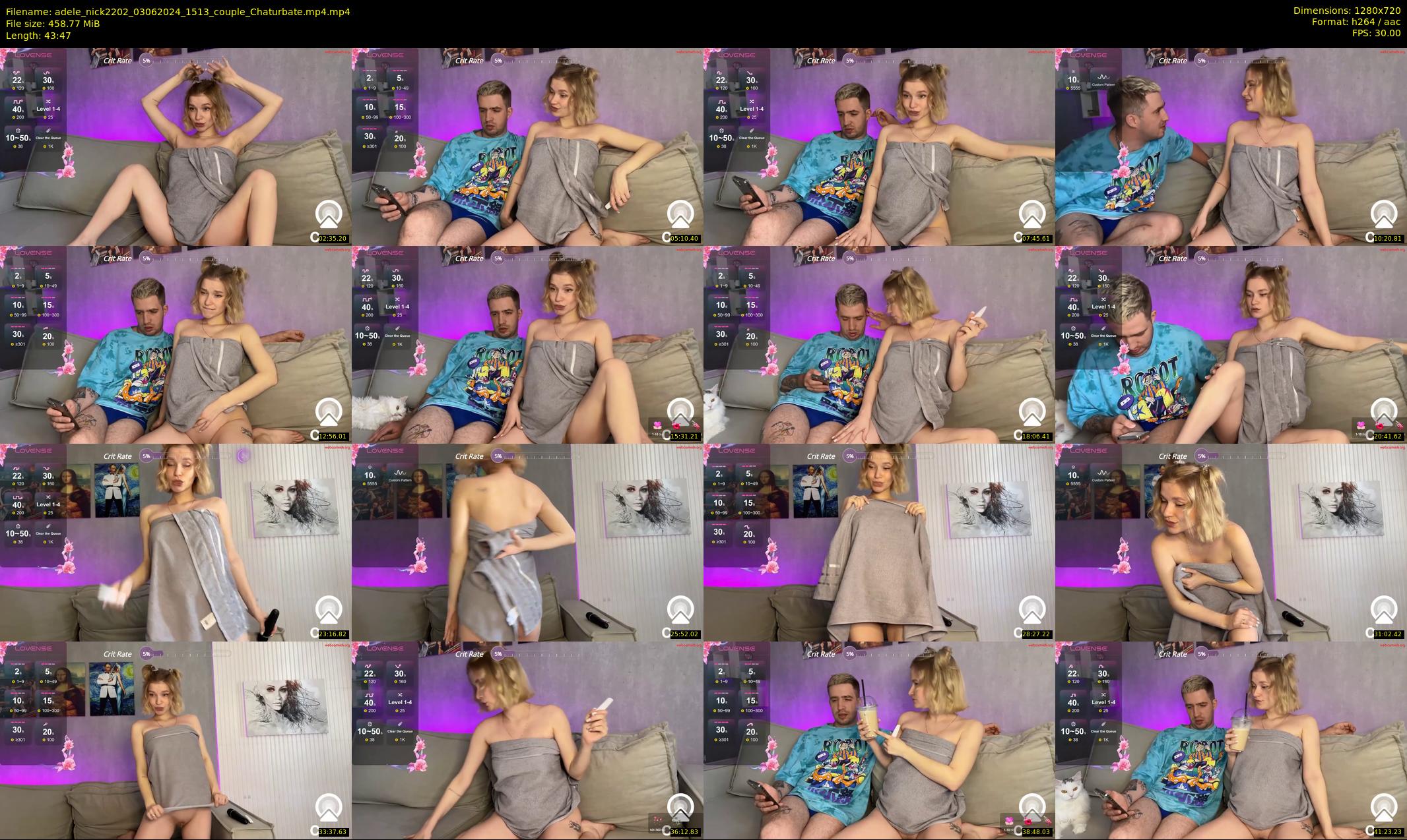 adele_nick2202 — 44 minute Chaturbate couple cam show recording, 720p, Jun 3, 2024
