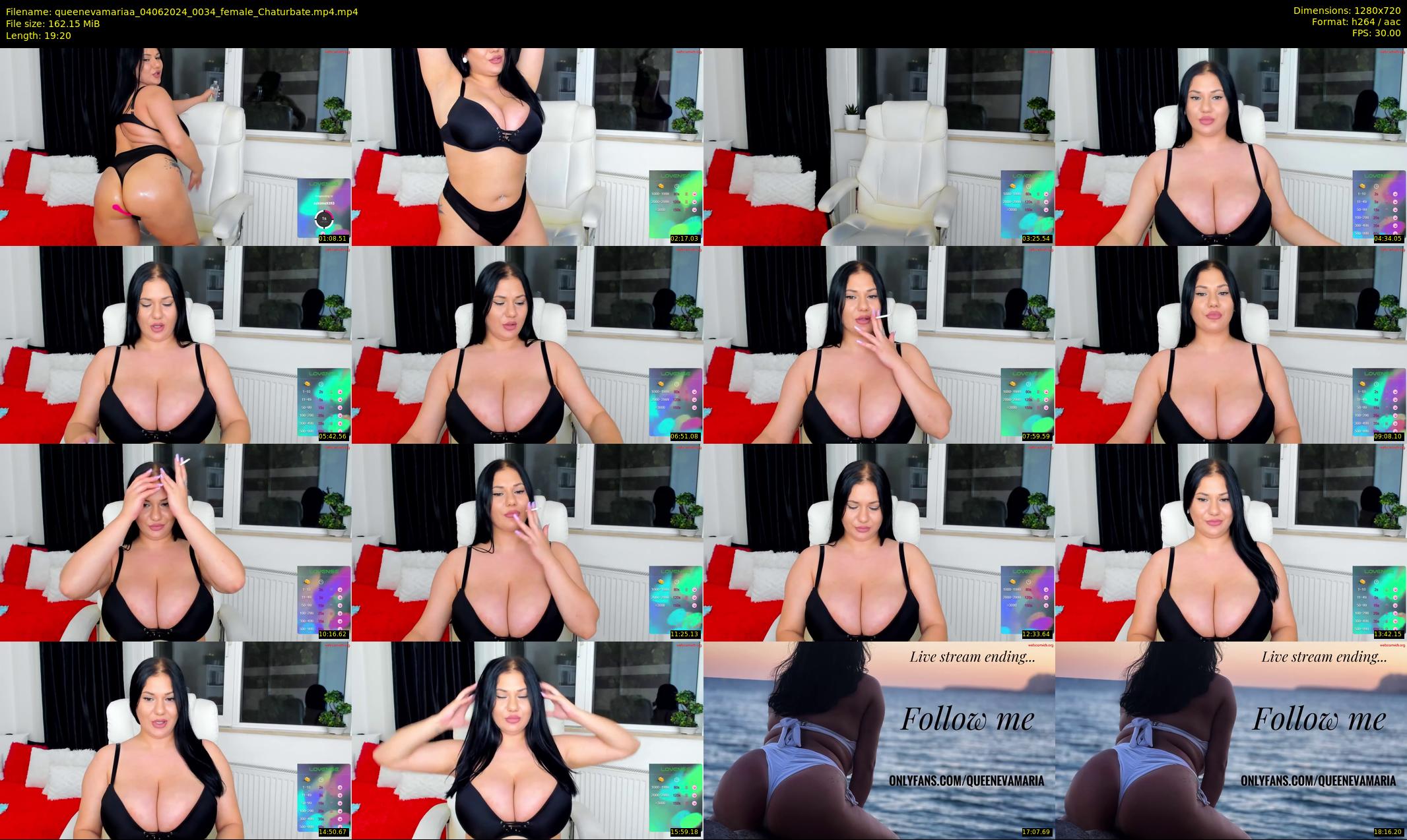 queenevamariaa — 20 minute Chaturbate female cam show recording, 720p, Jun 4, 2024