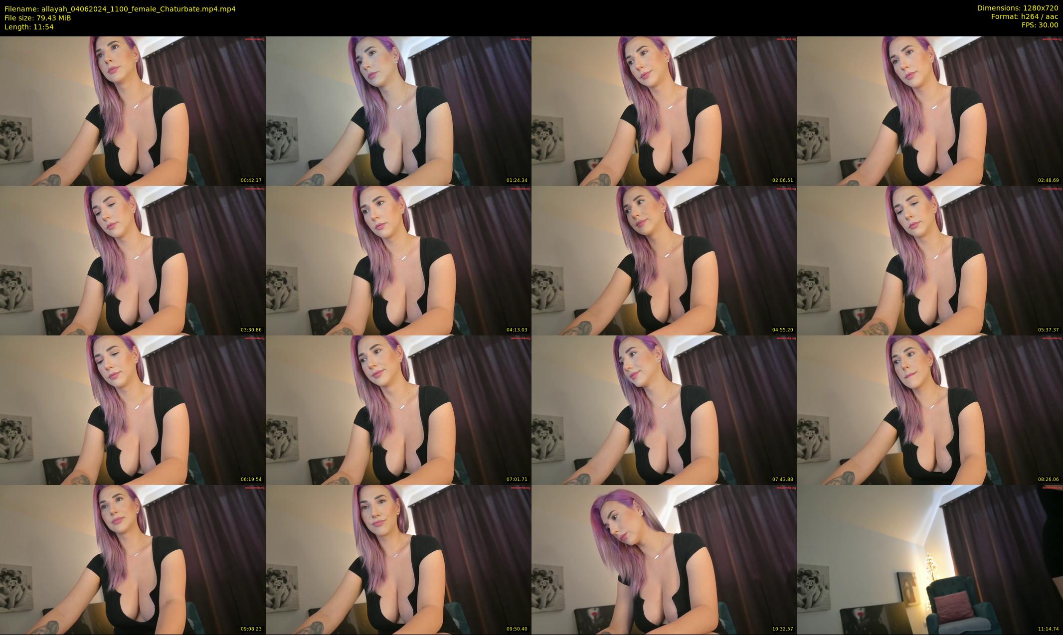 allayah — 12 minute Chaturbate female cam show recording, 720p, Jun 4, 2024