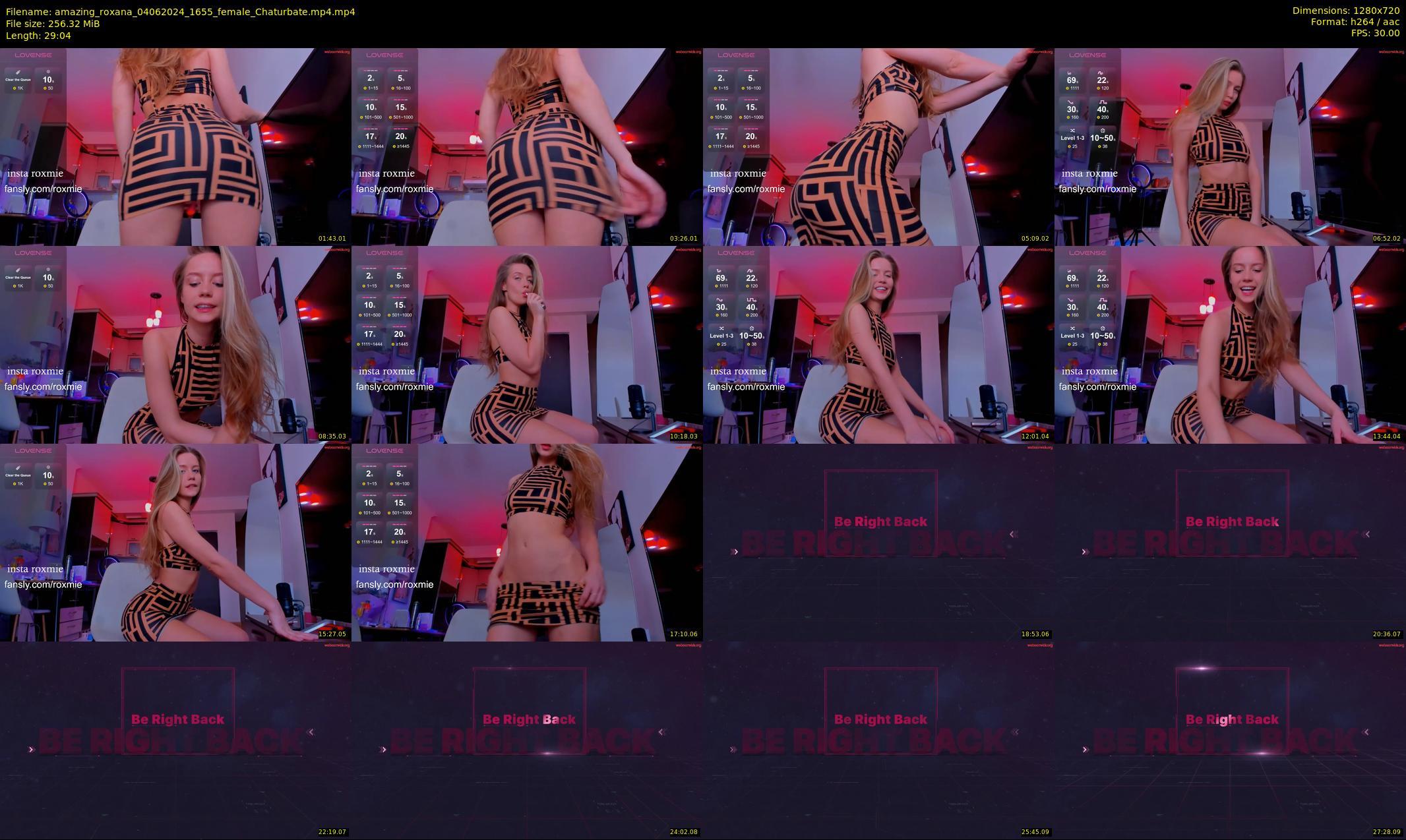 amazing_roxana — 30 minute Chaturbate female cam show recording, 720p, Jun 4, 2024