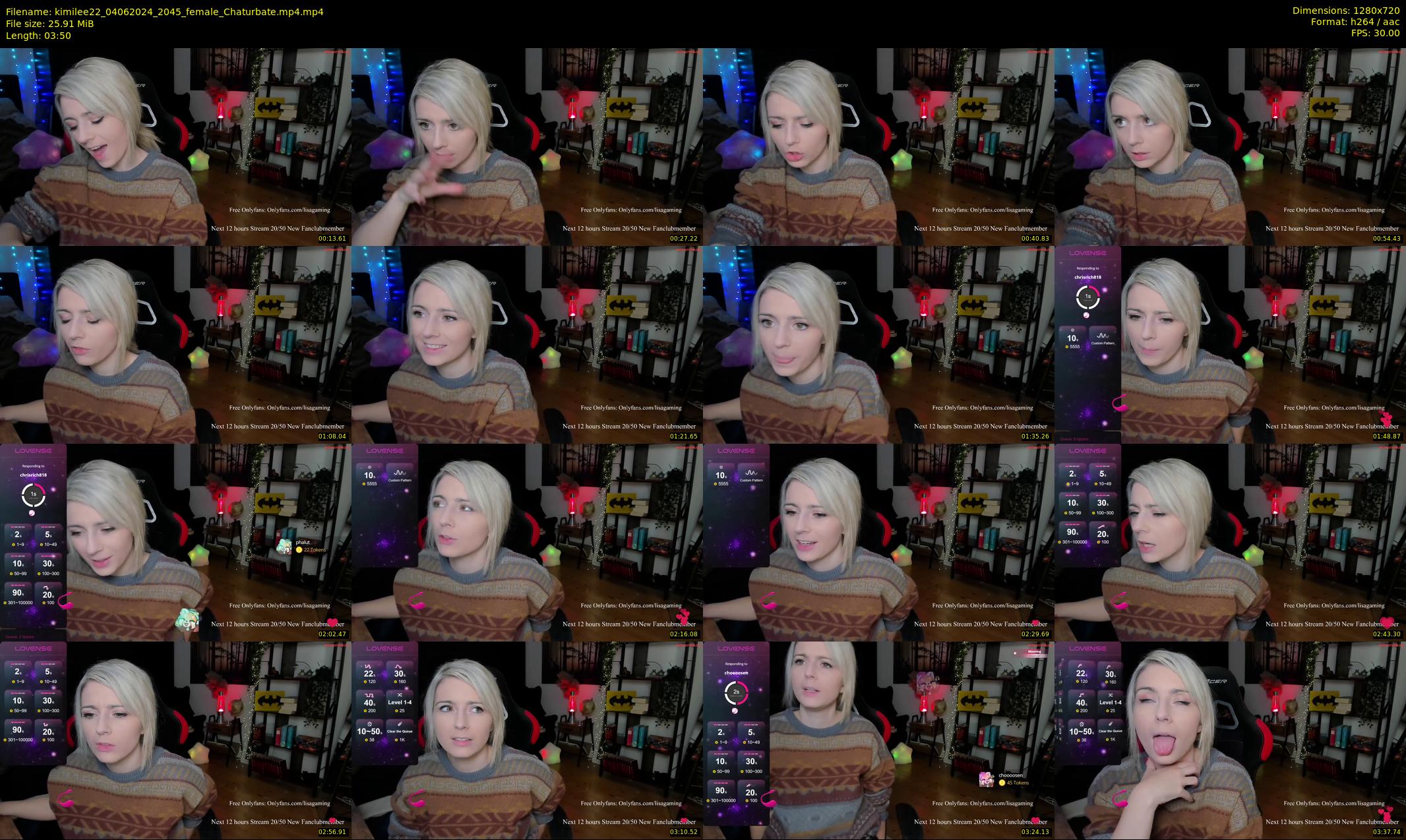 kimilee22 — 4 minute Chaturbate female cam show recording, 720p, Jun 4, 2024