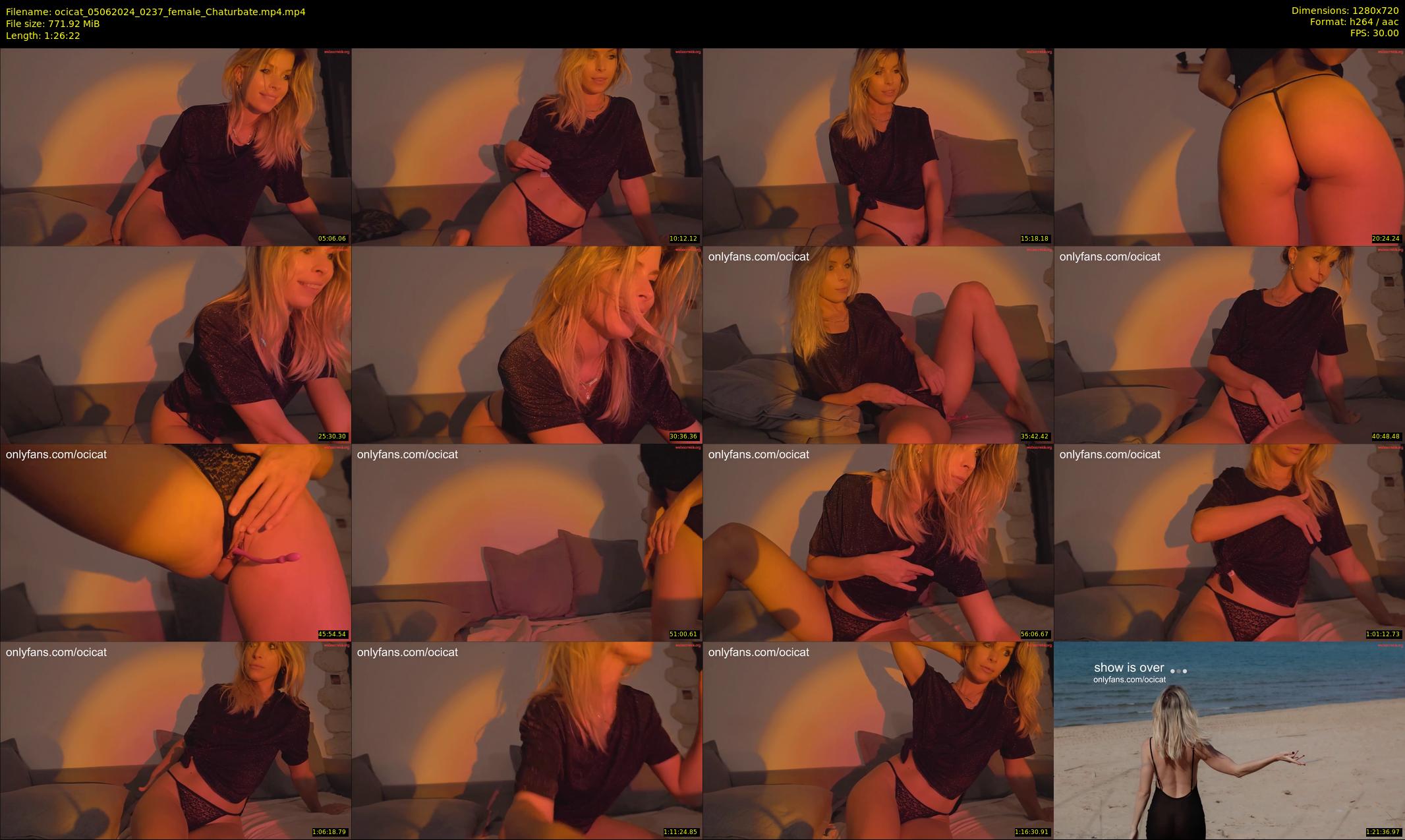 ocicat — 87 minute Chaturbate female cam show recording, 720p, Jun 5, 2024