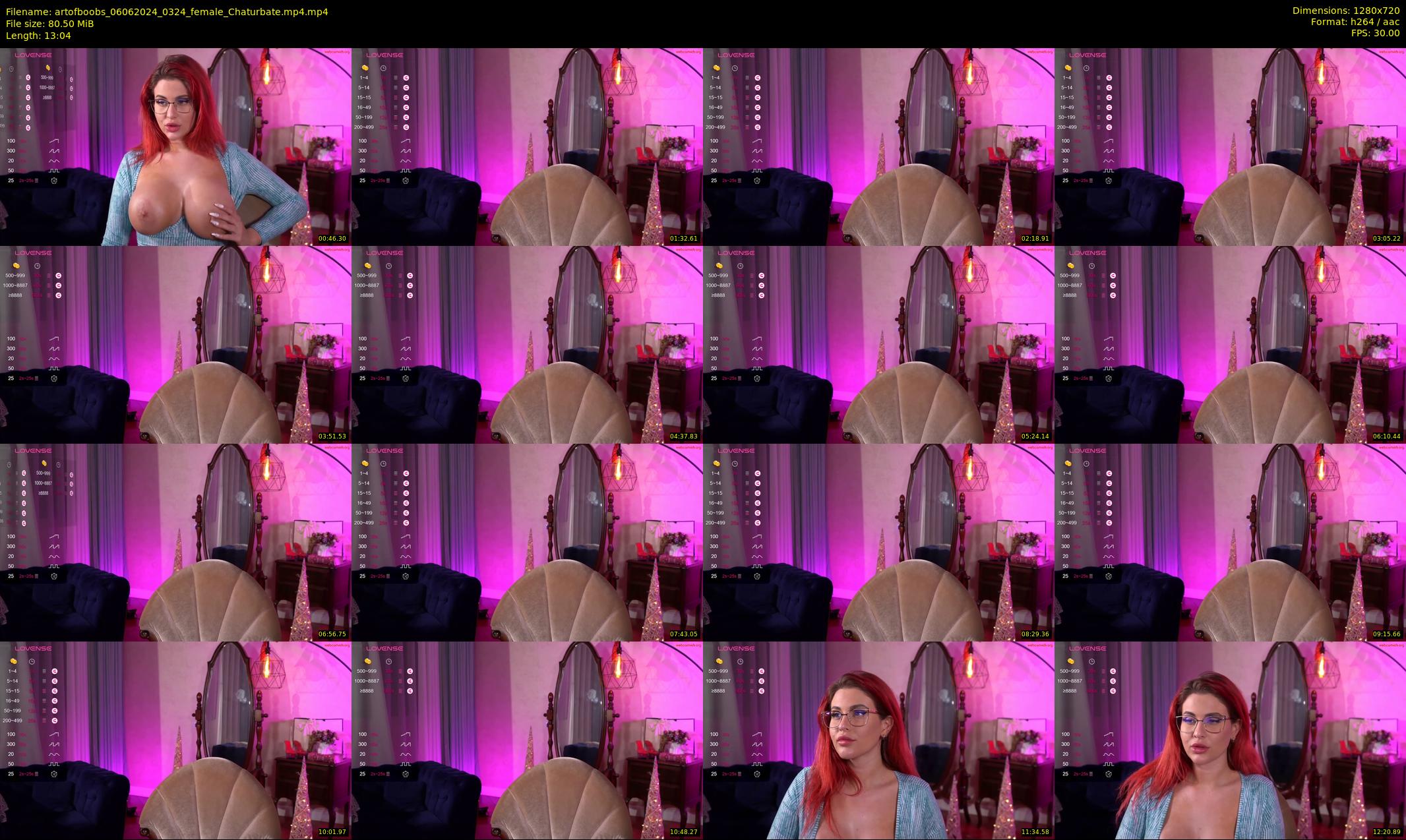 artofboobs — 14 minute Chaturbate female cam show recording, 720p, Jun 6, 2024