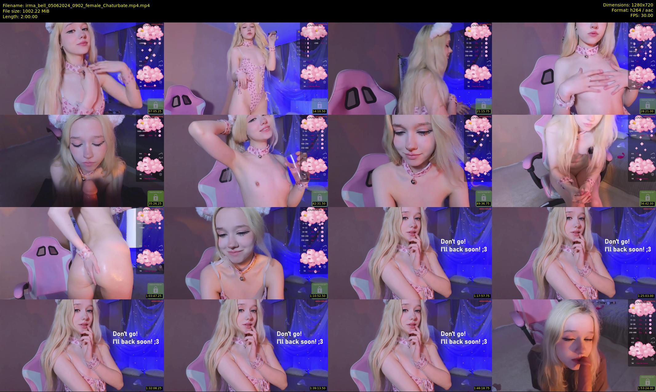 irma_bell — 120 minute Chaturbate female cam show recording, 720p, Jun 5, 2024