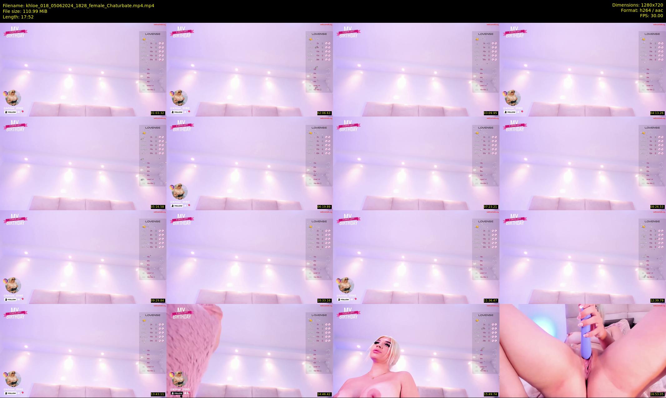 khloe_018 — 18 minute Chaturbate female cam show recording, 720p, Jun 5, 2024