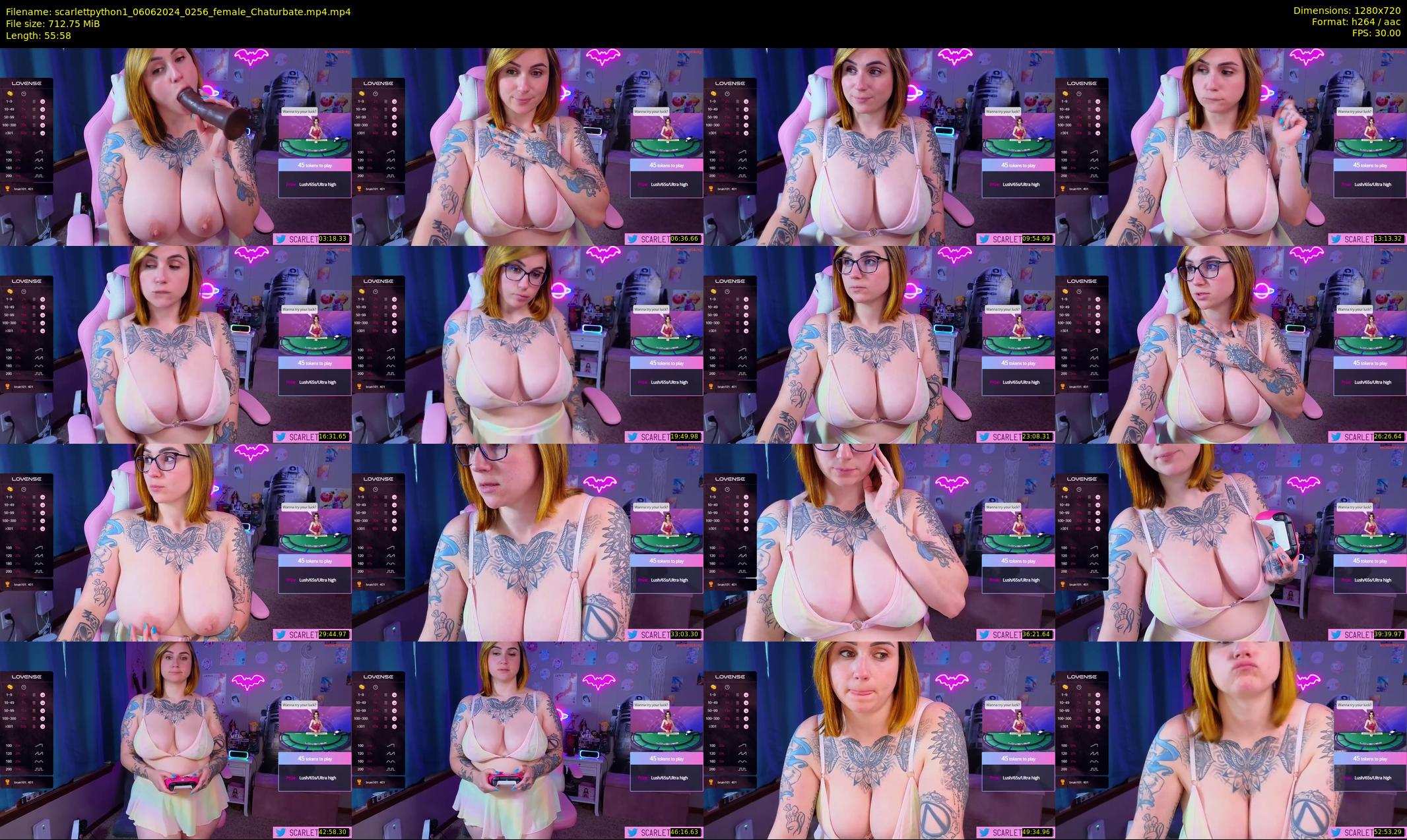 scarlettpython1 — 56 minute Chaturbate female cam show recording, 720p, Jun 6, 2024