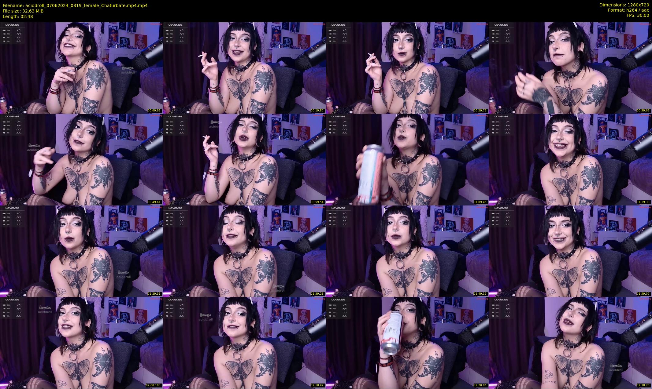 aciddroll — 3 minute Chaturbate female cam show recording, 720p, Jun 7, 2024
