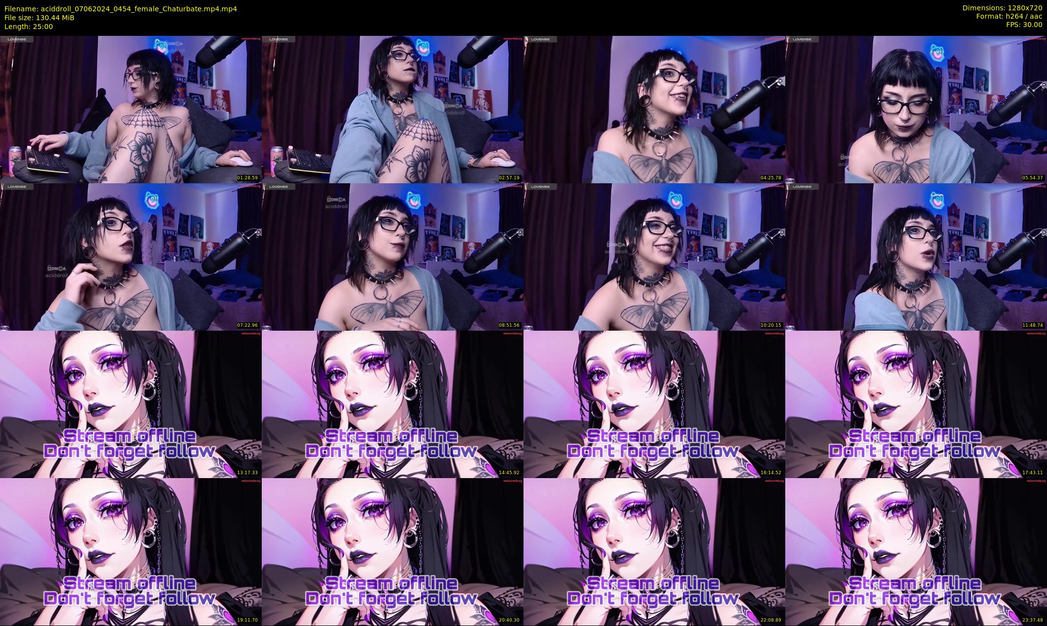 aciddroll — 25 minute Chaturbate female cam show recording, 720p, Jun 7, 2024