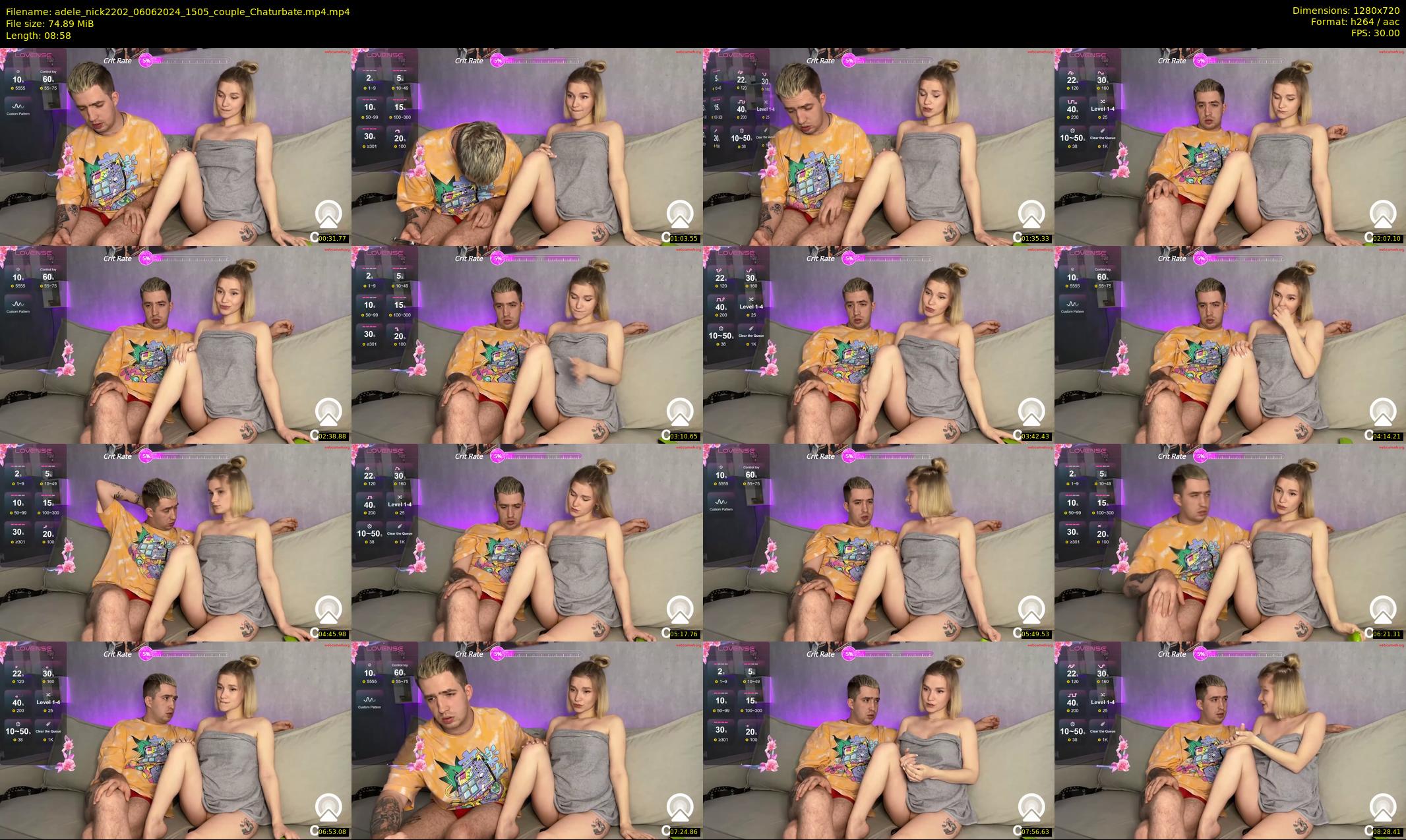 adele_nick2202 — 9 minute Chaturbate couple cam show recording, 720p, Jun 6, 2024