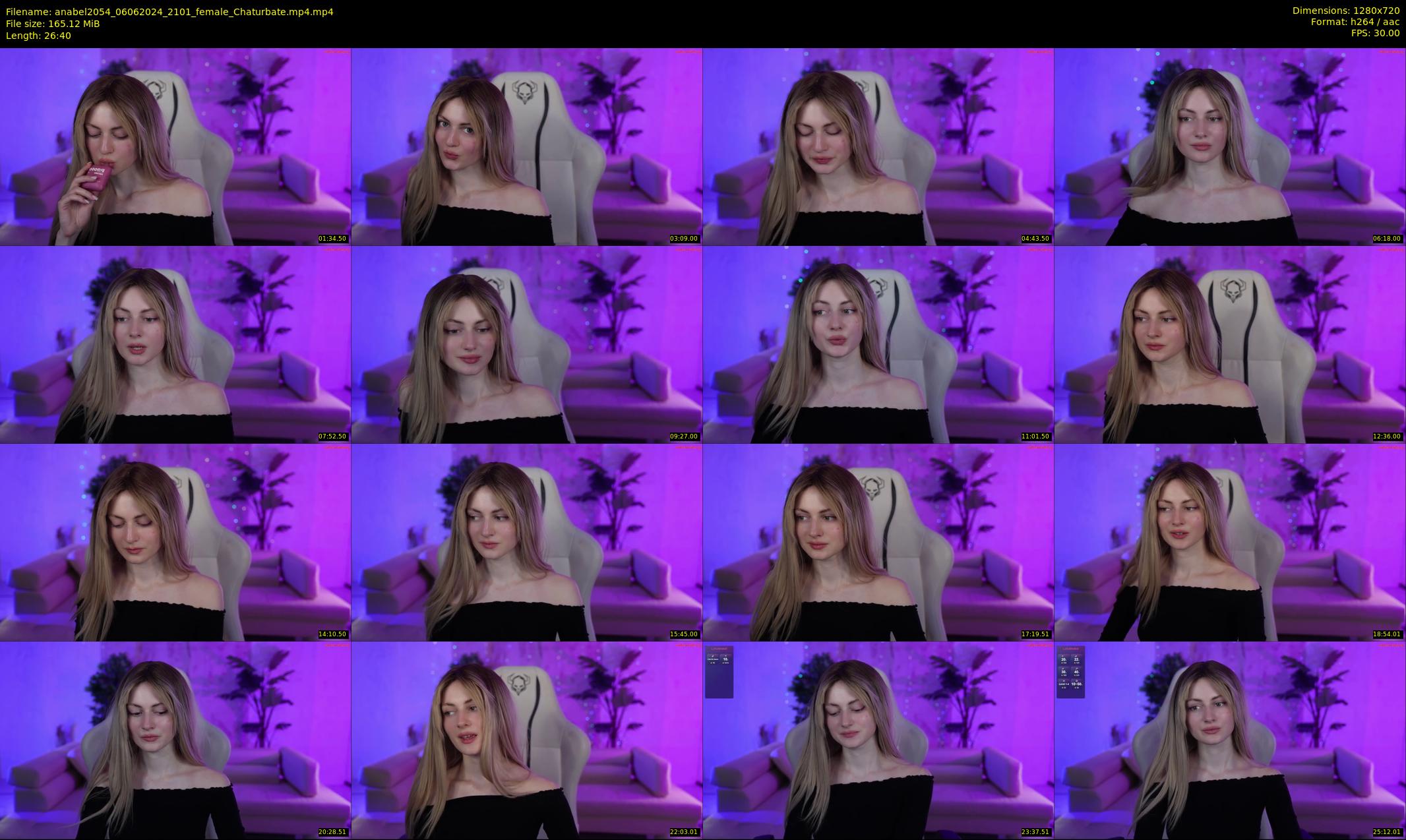 anabel2054 — 27 minute Chaturbate female cam show recording, 720p, Jun 6, 2024