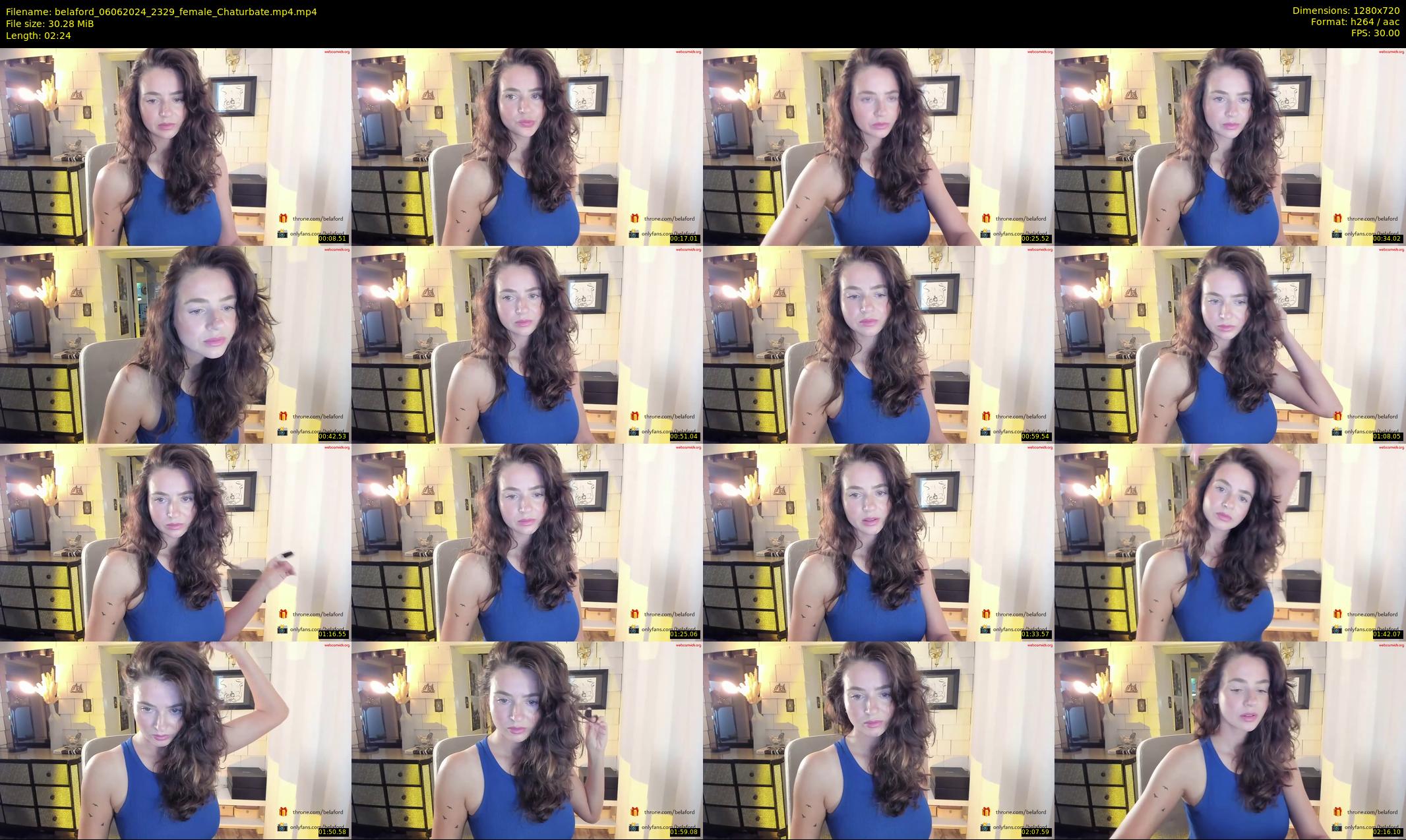 belaford — 3 minute Chaturbate female cam show recording, 720p, Jun 6, 2024