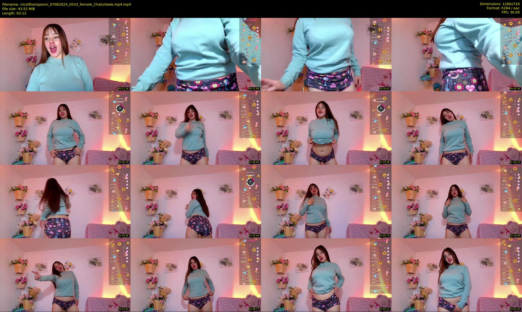 nicolthompsonn — 4 minute Chaturbate female cam show recording, 720p, Jun 7, 2024