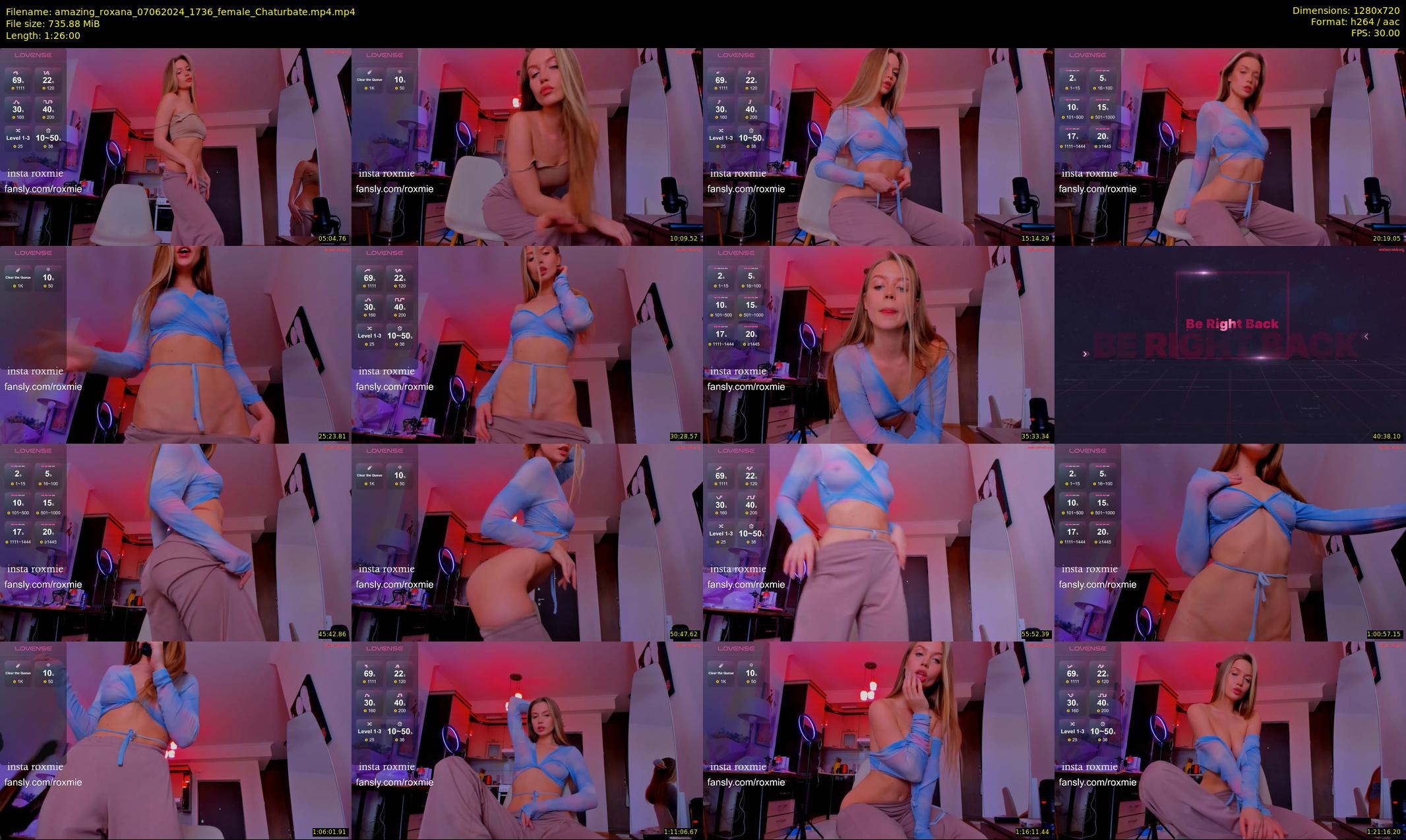 amazing_roxana — 86 minute Chaturbate female cam show recording, 720p, Jun 7, 2024