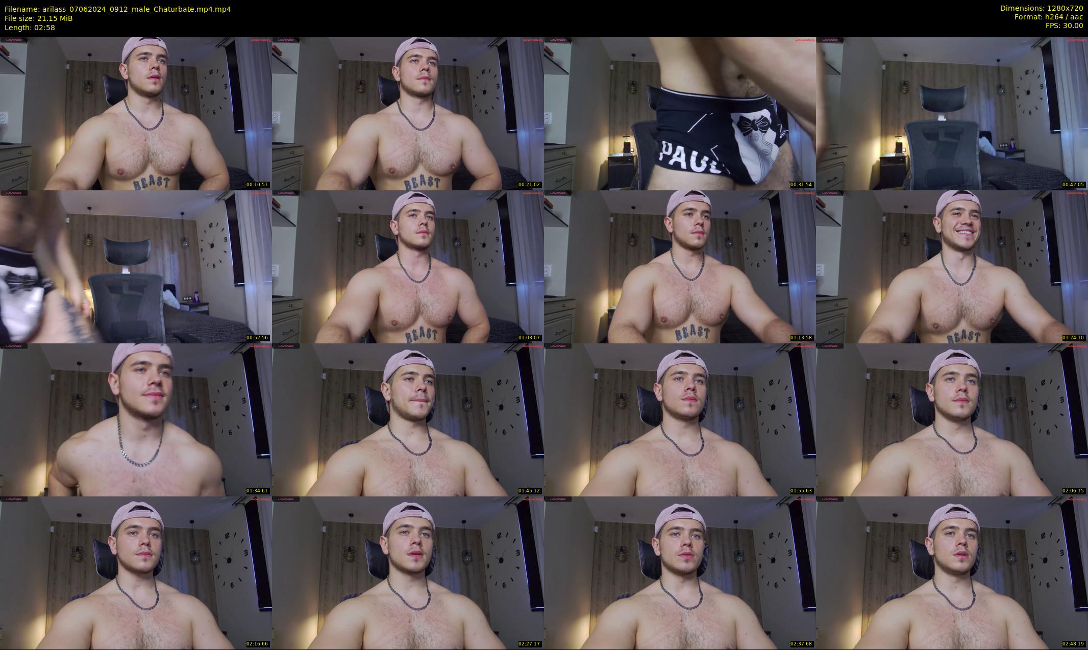arilass — 3 minute Chaturbate male cam show recording, 720p, Jun 7, 2024