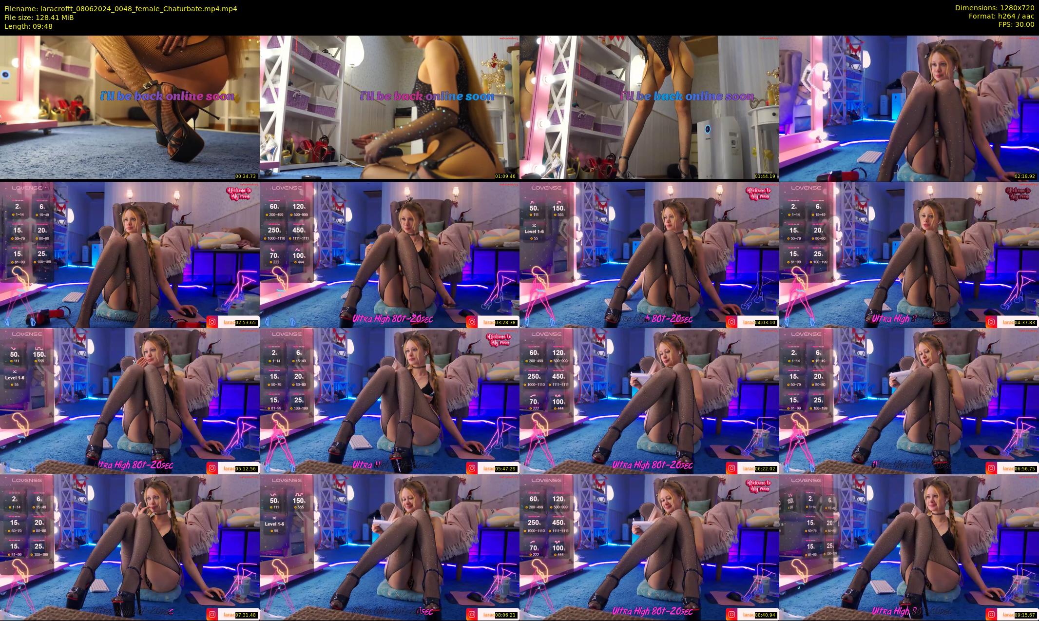 laracroftt — 10 minute Chaturbate female cam show recording, 720p, Jun 8, 2024