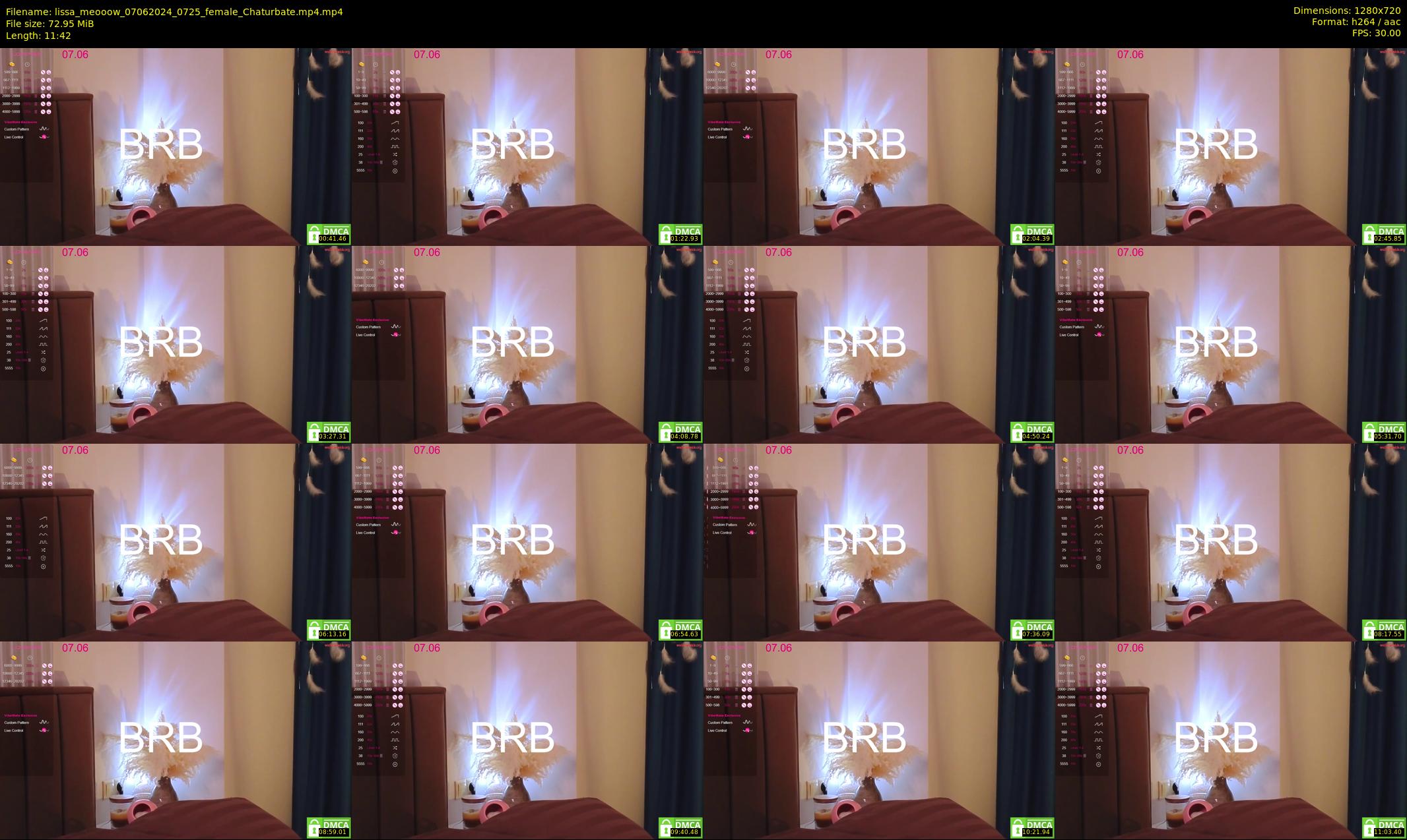 lissa_meooow — 12 minute Chaturbate female cam show recording, 720p, Jun 7, 2024