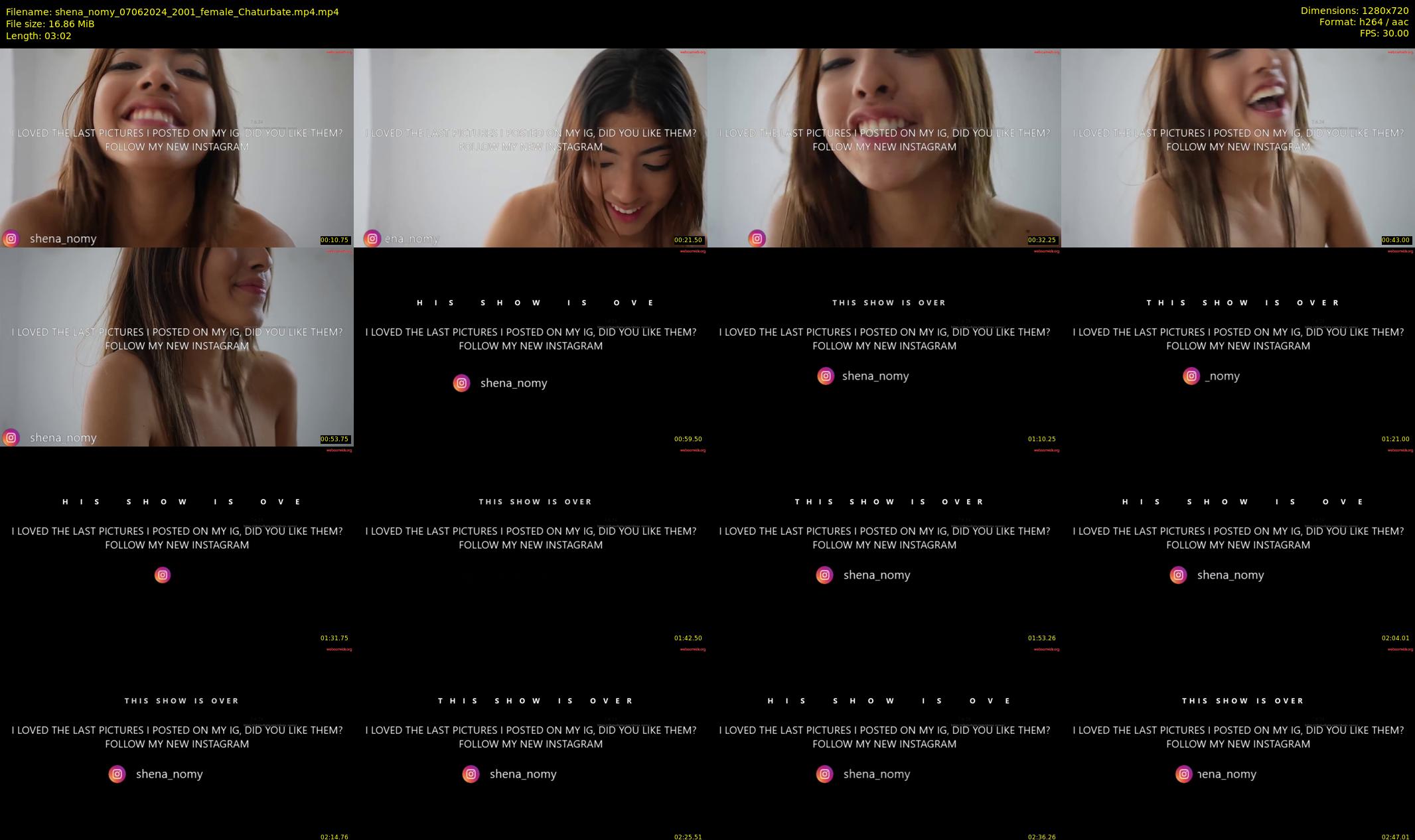 shena_nomy — 4 minute Chaturbate female cam show recording, 720p, Jun 7, 2024