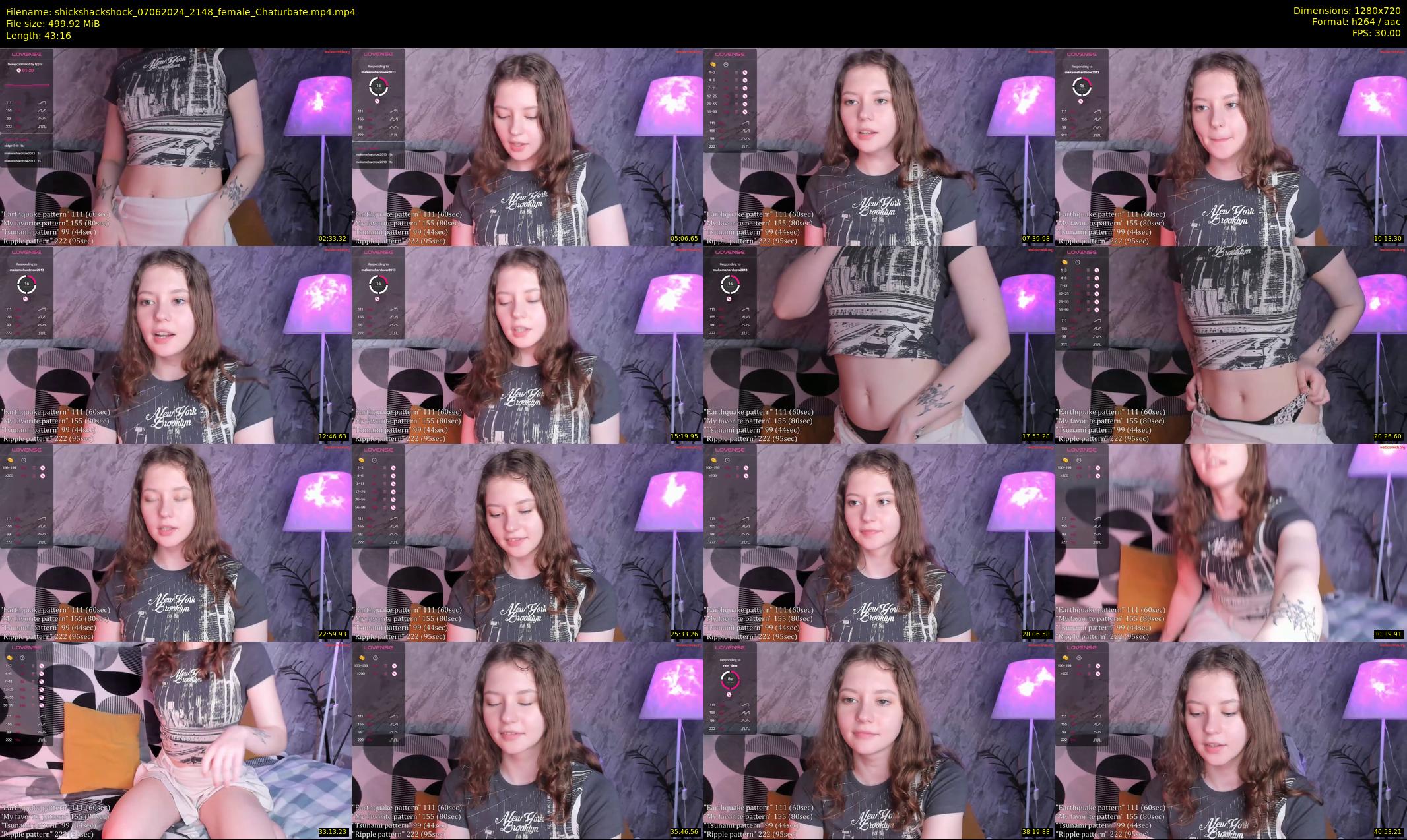 shickshackshock — 44 minute Chaturbate female cam show recording, 720p, Jun 7, 2024