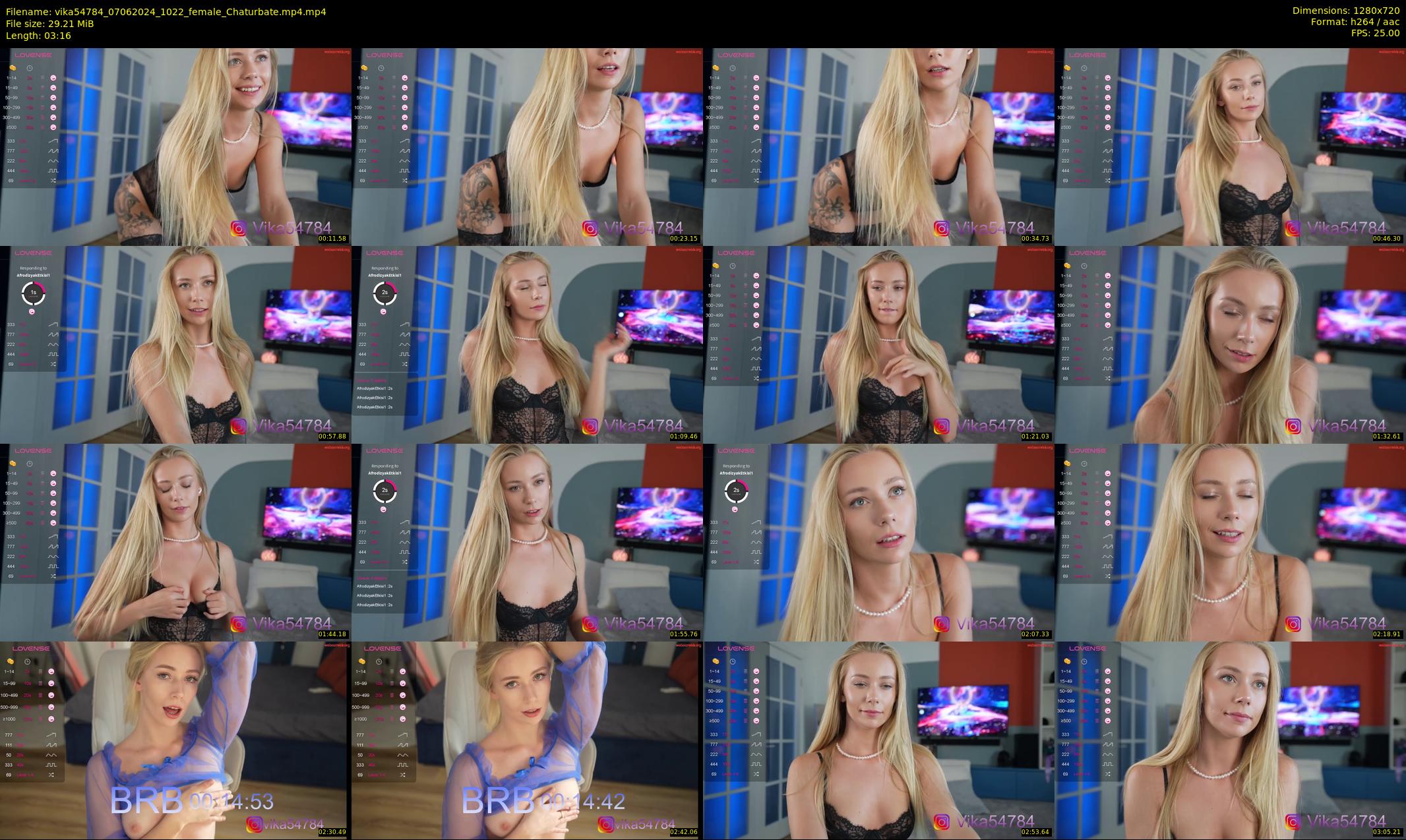 vika54784 — 4 minute Chaturbate female cam show recording, 720p, Jun 7, 2024