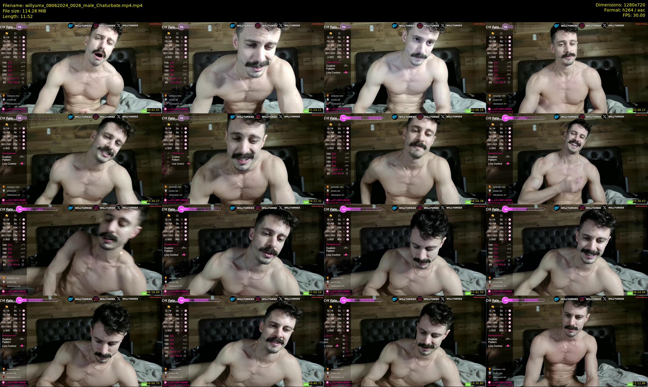 willyumx — 12 minute Chaturbate male cam show recording, 720p, Jun 8, 2024