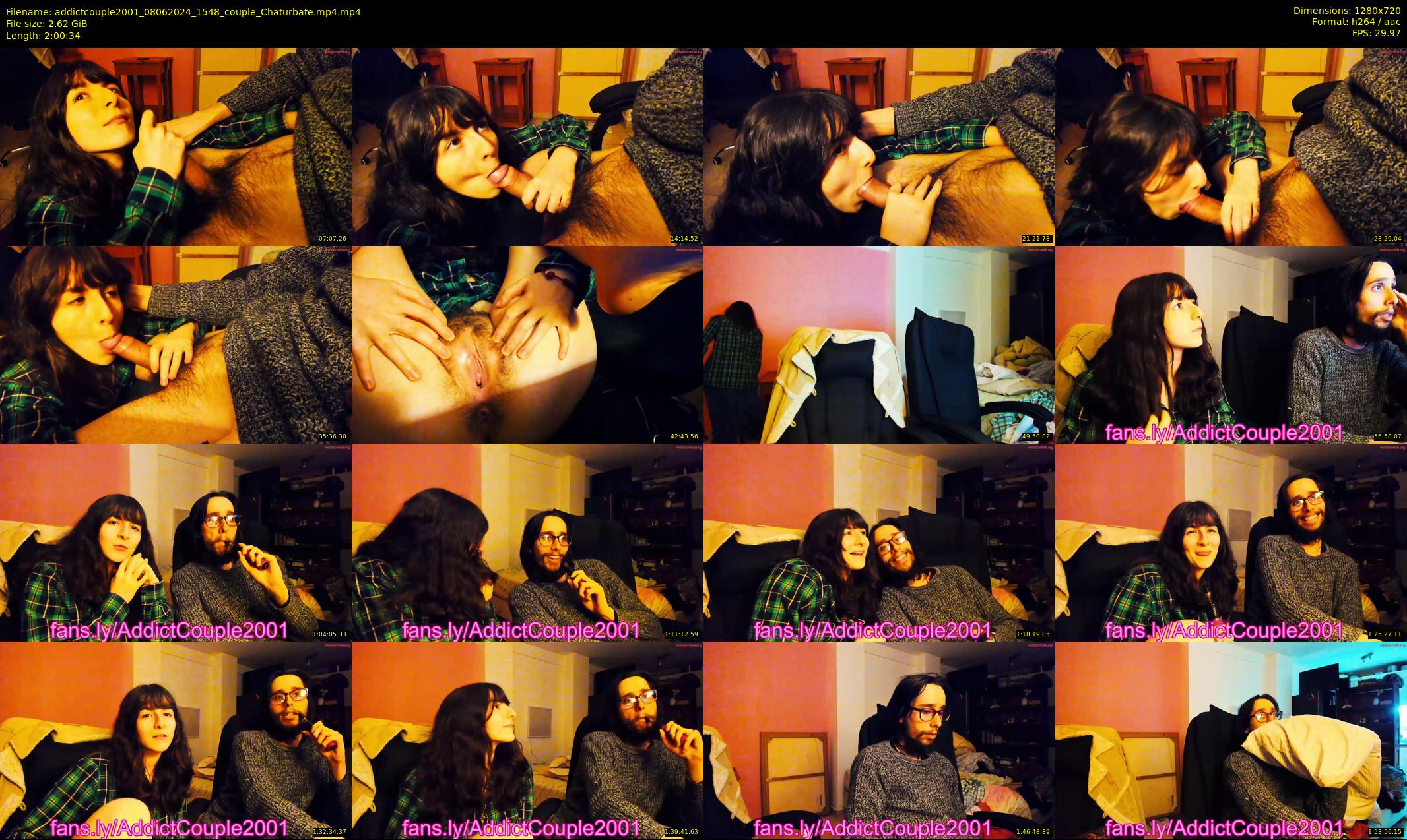 addictcouple2001 — 121 minute Chaturbate couple cam show recording, 720p, Jun 8, 2024