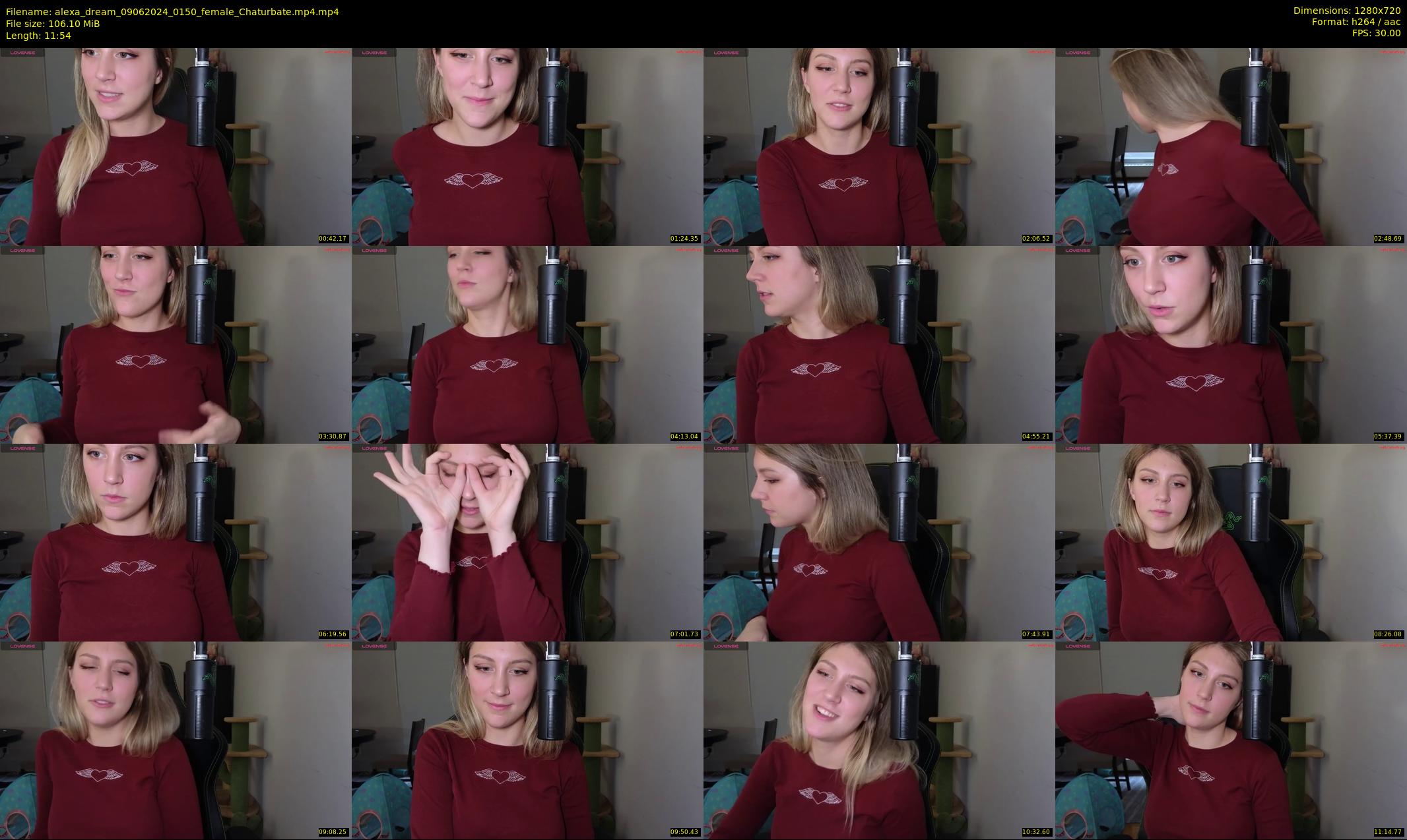alexa_dream — 12 minute Chaturbate female cam show recording, 720p, Jun 9, 2024