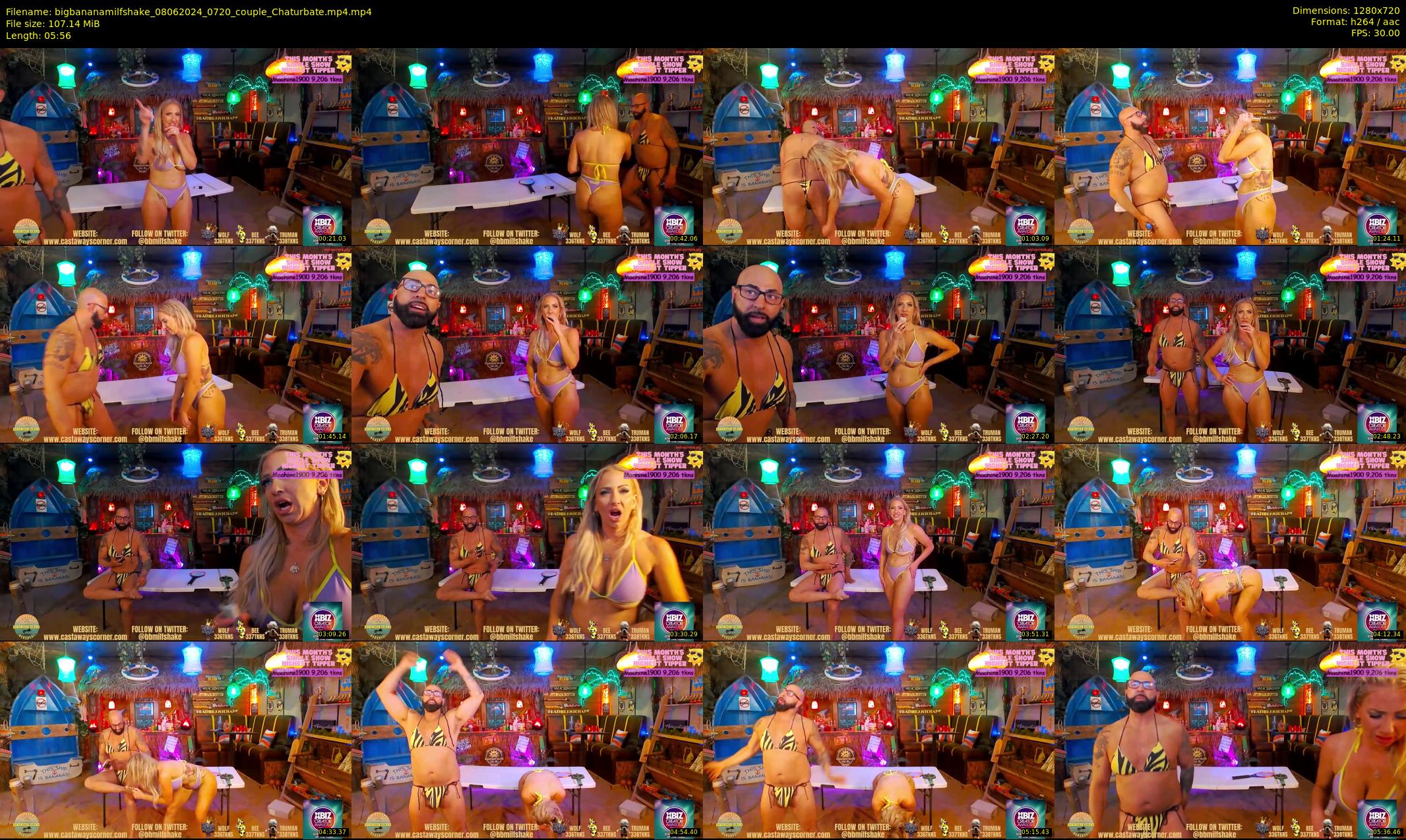 bigbananamilfshake — 6 minute Chaturbate couple cam show recording, 720p, Jun 8, 2024