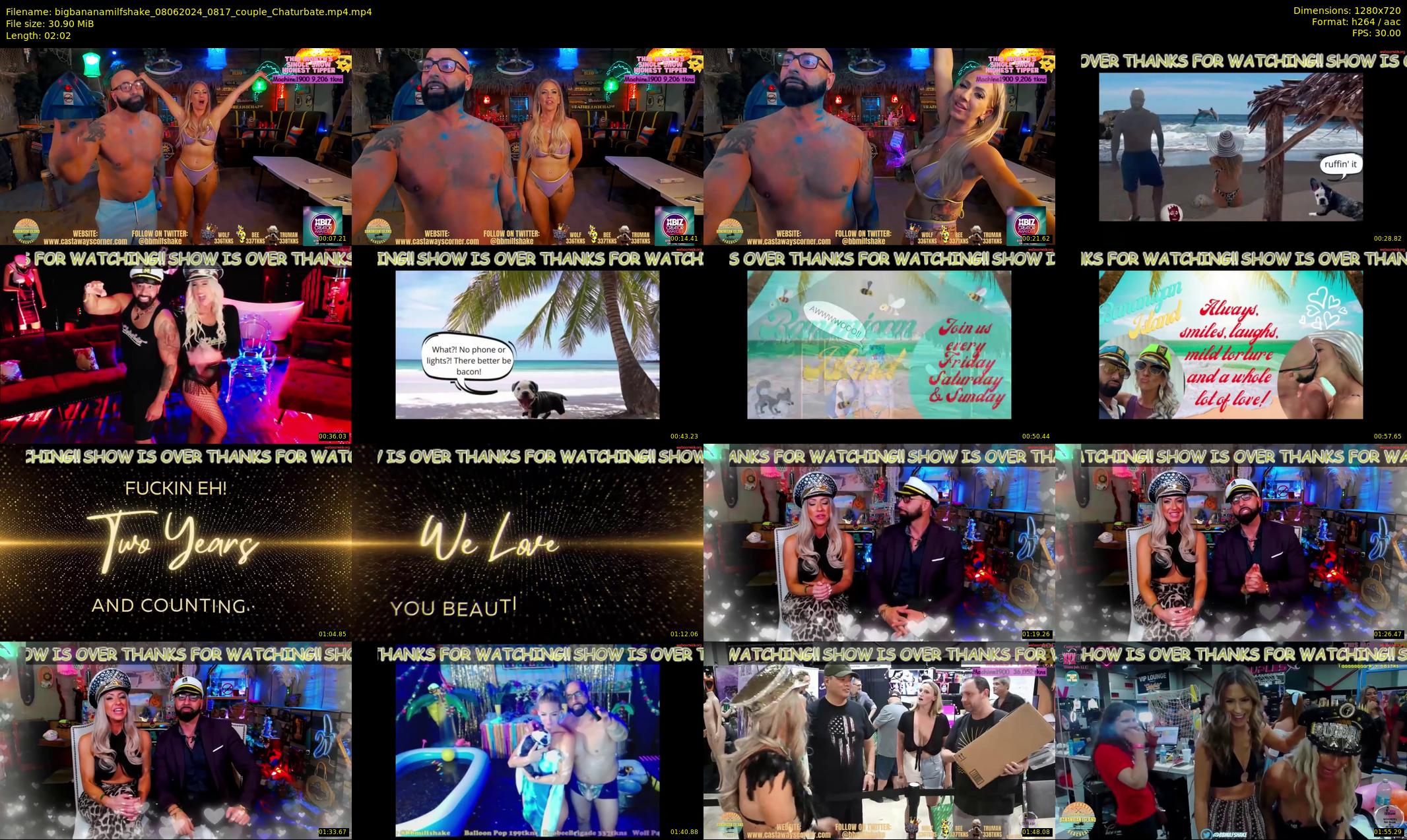 bigbananamilfshake — 3 minute Chaturbate couple cam show recording, 720p, Jun 8, 2024