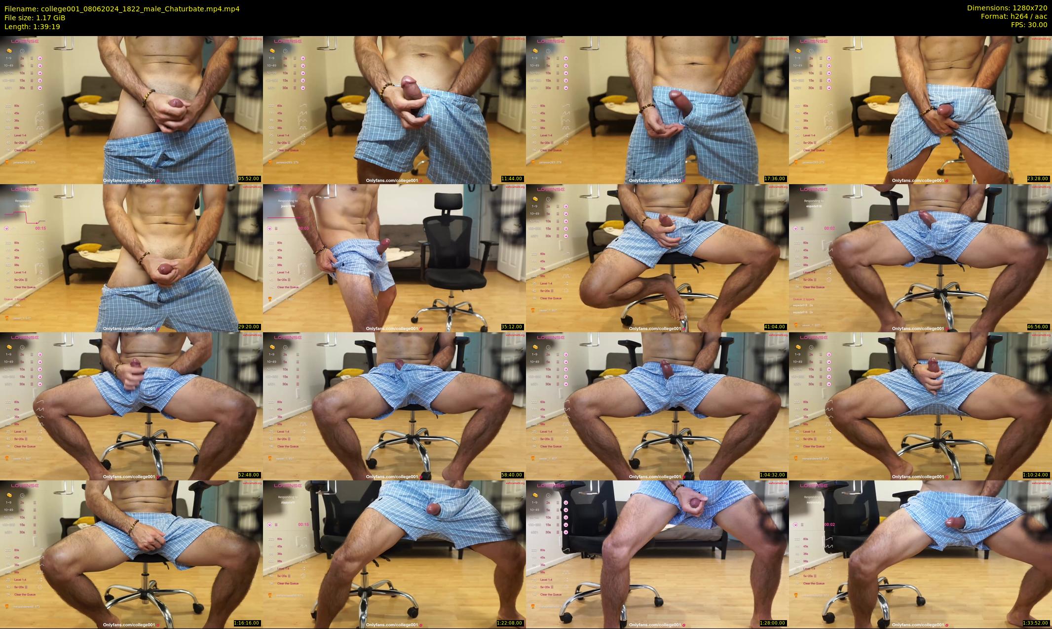college001 — 100 minute Chaturbate male cam show recording, 720p, Jun 8, 2024