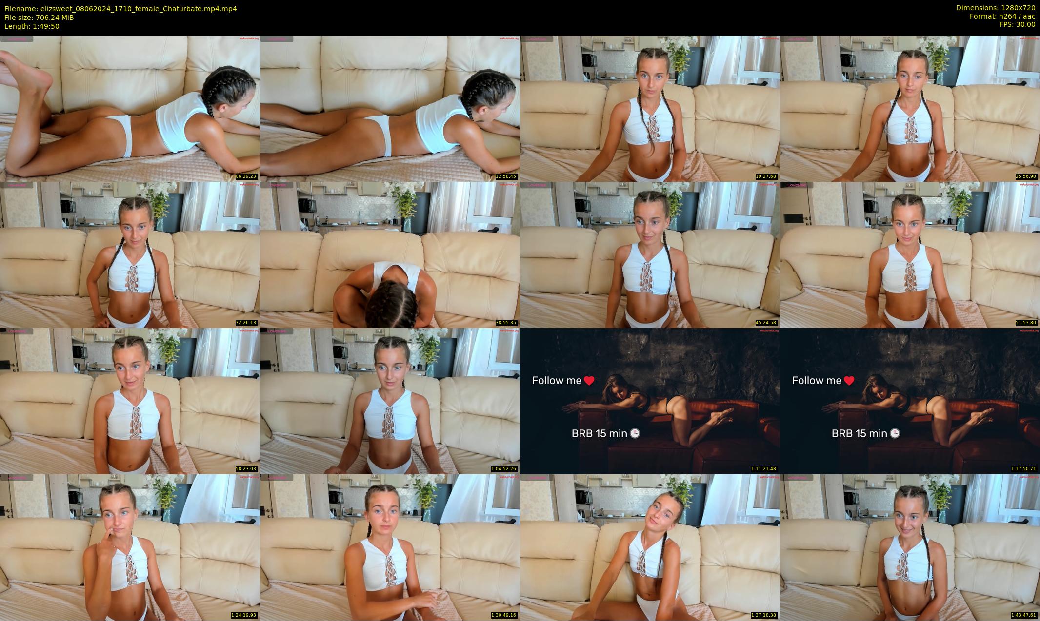 elizsweet — 110 minute Chaturbate female cam show recording, 720p, Jun 8, 2024