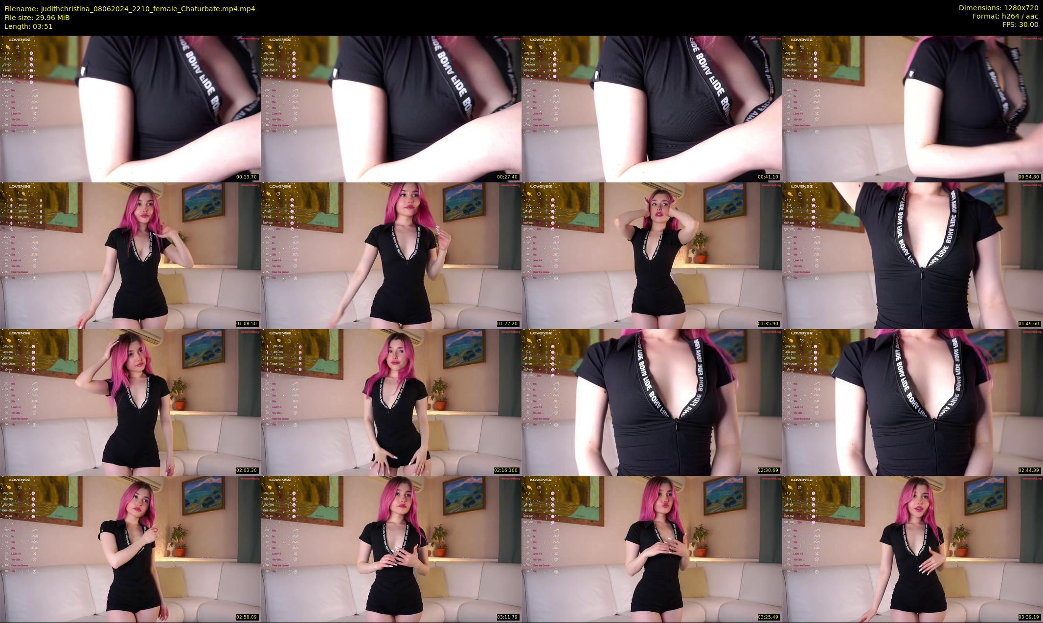 judithchristina — 4 minute Chaturbate female cam show recording, 720p, Jun 8, 2024