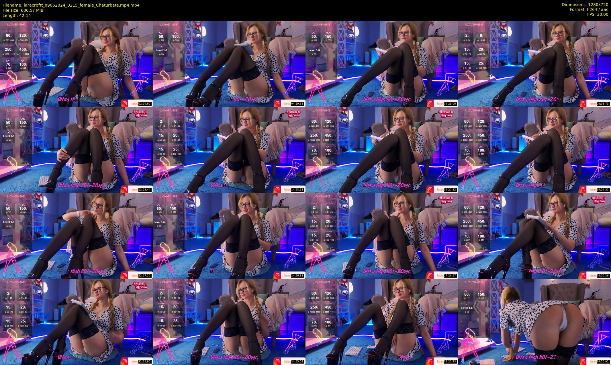 laracroftt — 43 minute Chaturbate female cam show recording, 720p, Jun 9, 2024