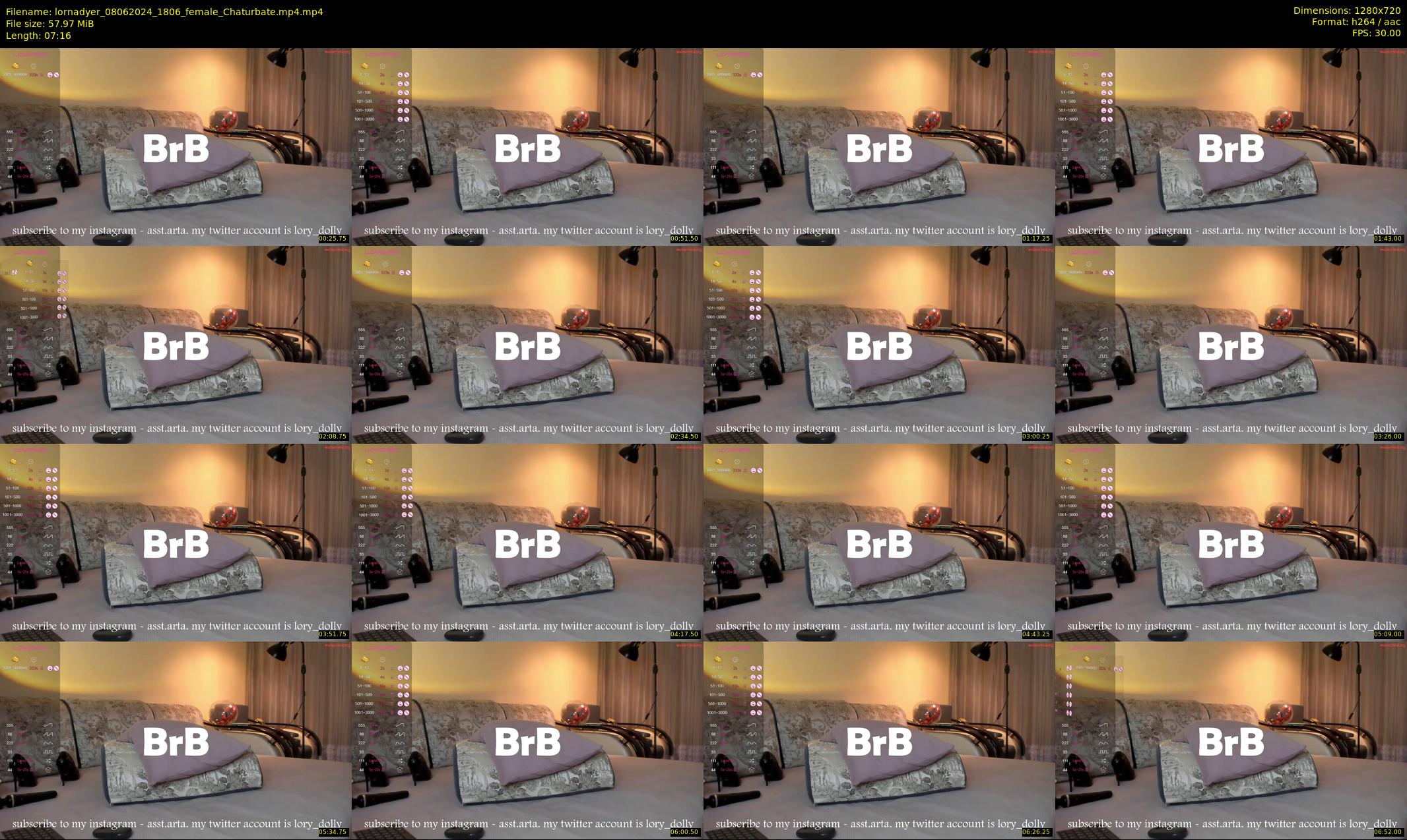 lornadyer — 8 minute Chaturbate female cam show recording, 720p, Jun 8, 2024
