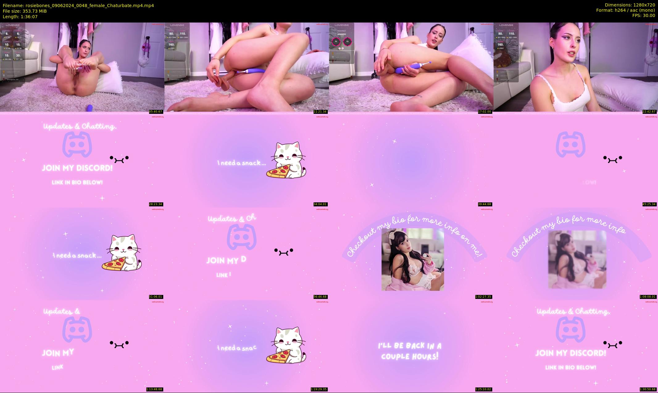 rosiebones — 97 minute Chaturbate female cam show recording, 720p, Jun 9, 2024