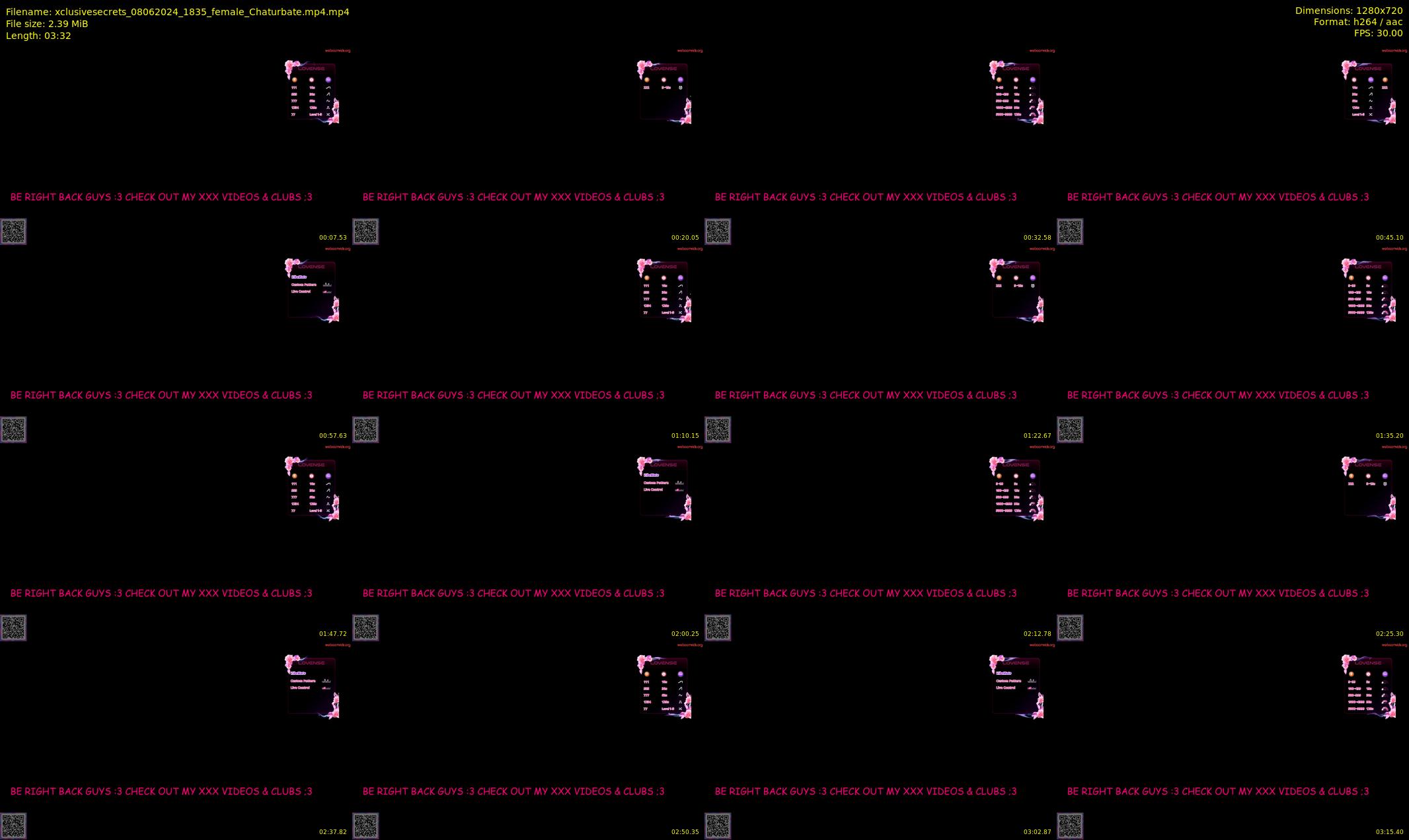xclusivesecrets — 4 minute Chaturbate female cam show recording, 720p, Jun 8, 2024