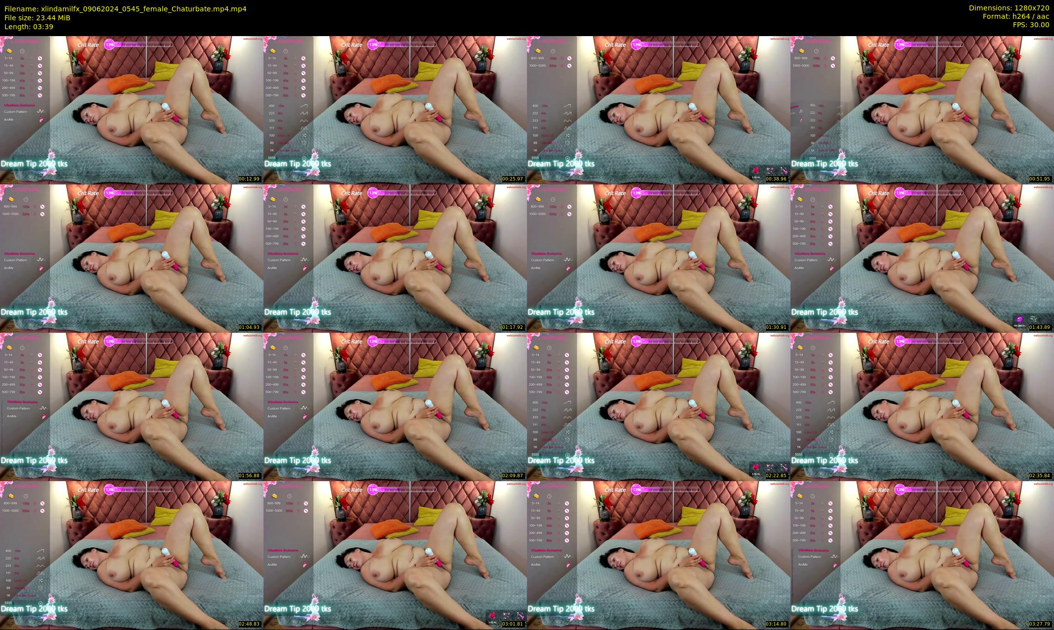 xlindamilfx — 4 minute Chaturbate female cam show recording, 720p, Jun 9, 2024