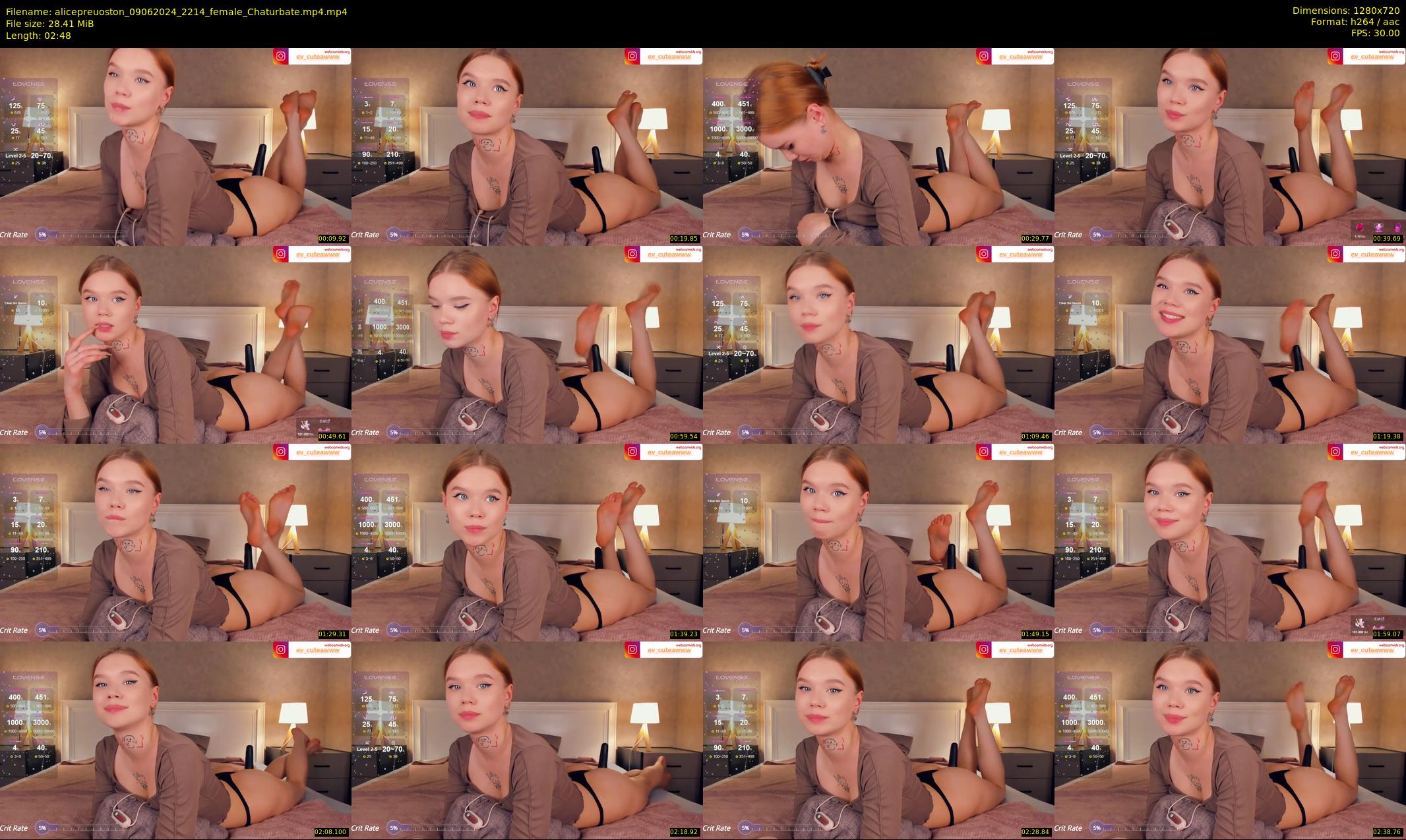 alicepreuoston — 3 minute Chaturbate female cam show recording, 720p, Jun 9, 2024