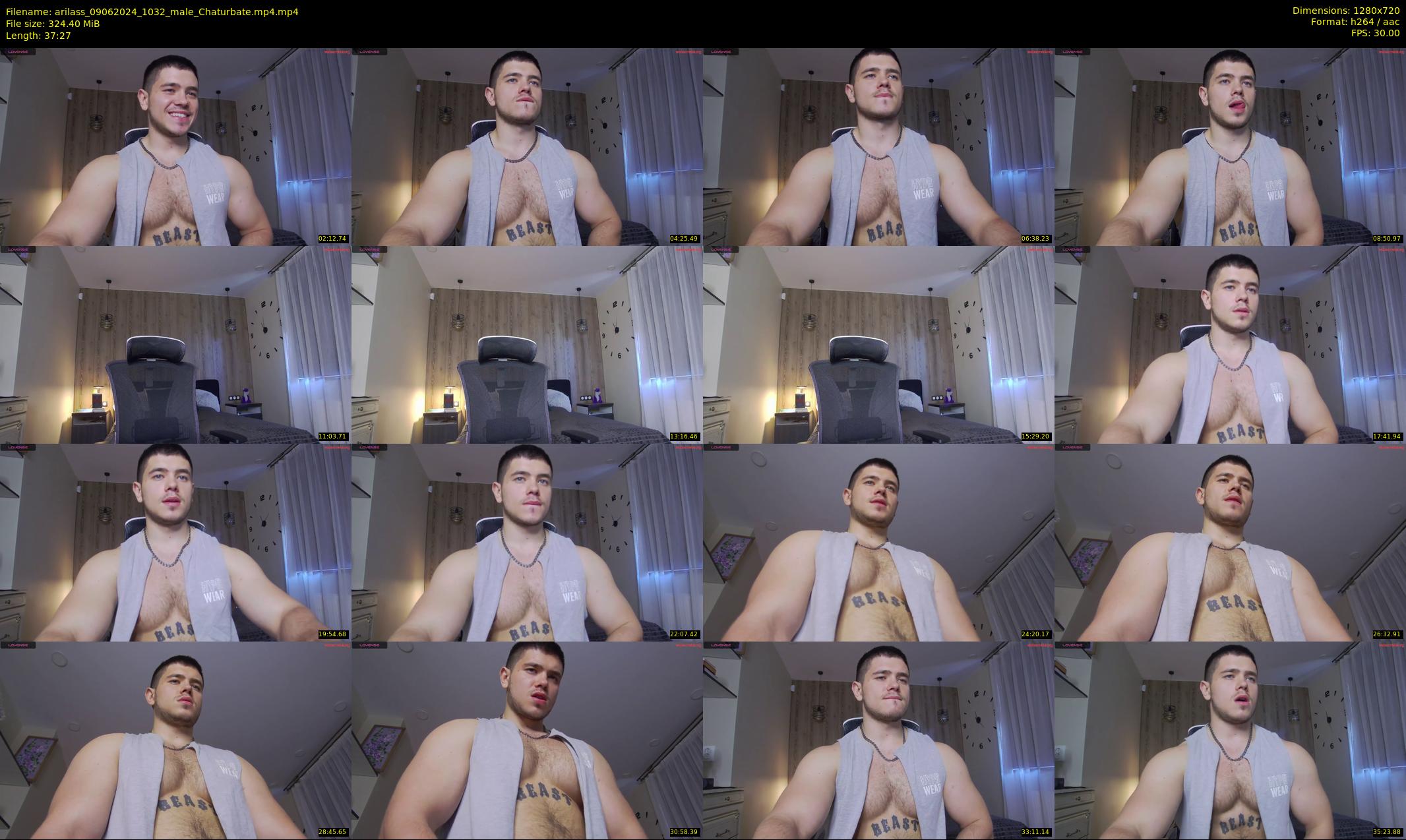 arilass — 38 minute Chaturbate male cam show recording, 720p, Jun 9, 2024