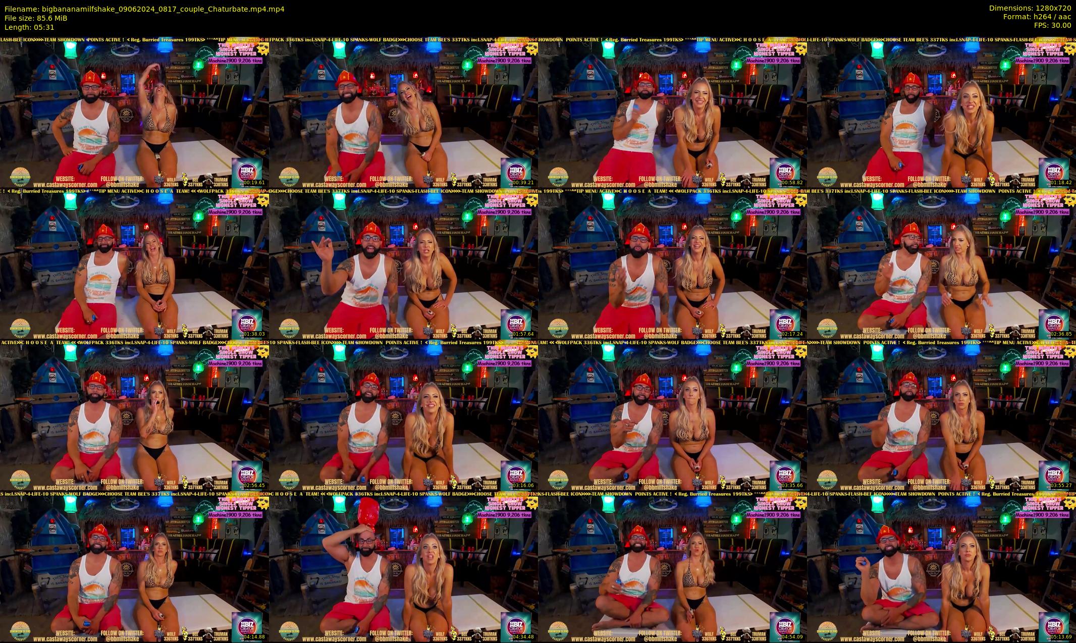 bigbananamilfshake — 6 minute Chaturbate couple cam show recording, 720p, Jun 9, 2024