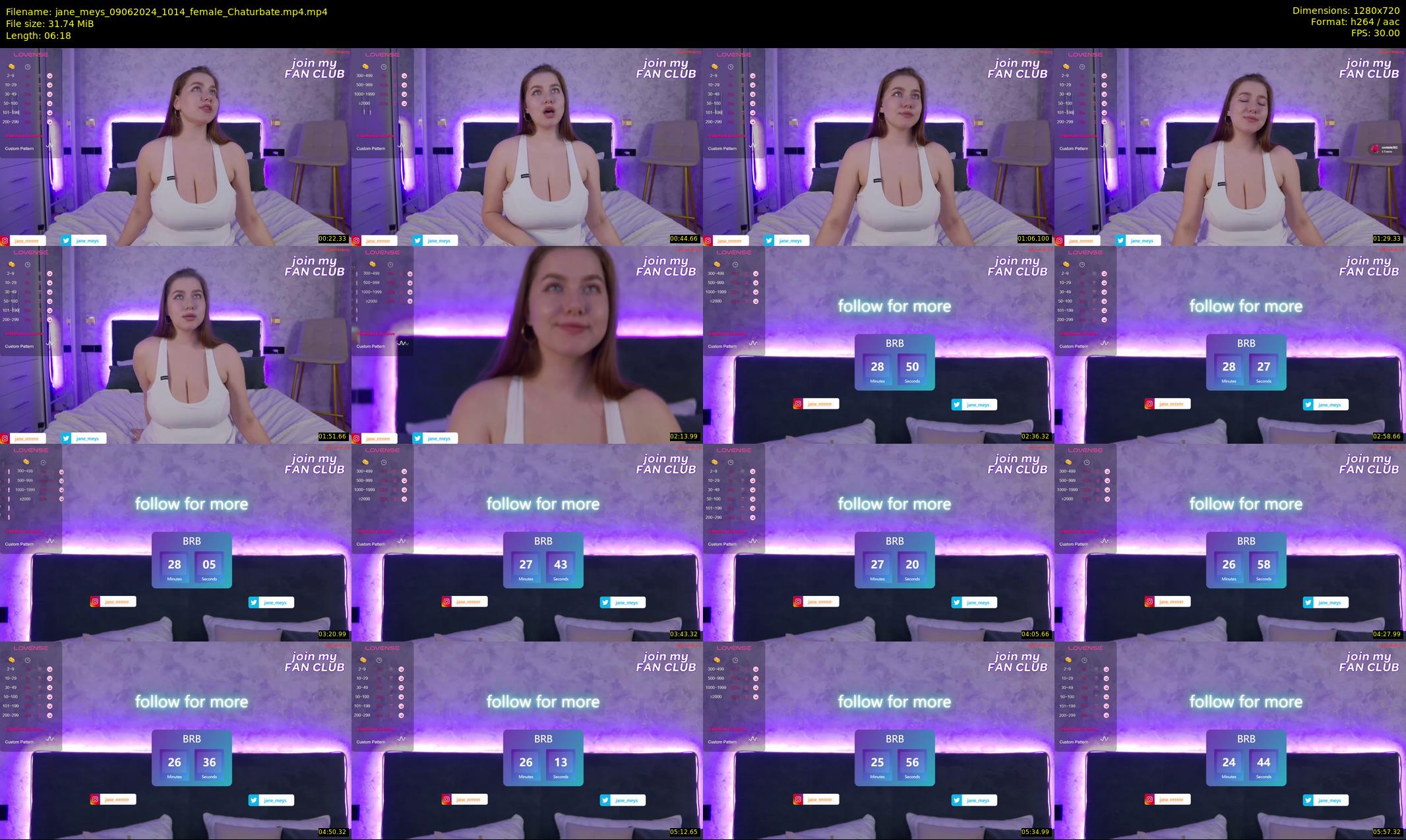 jane_meys — 7 minute Chaturbate female cam show recording, 720p, Jun 9, 2024