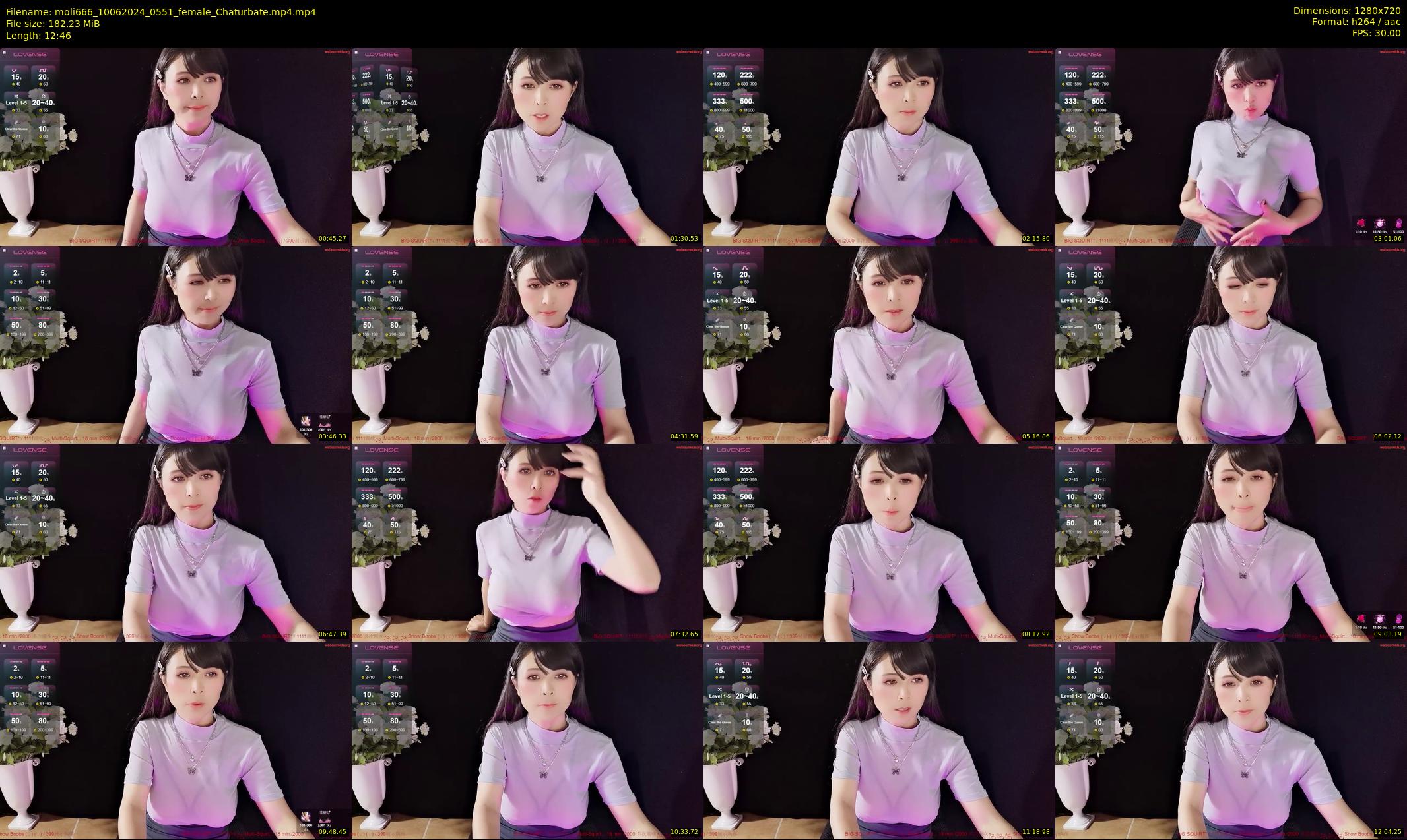 moli666 — 13 minute Chaturbate female cam show recording, 720p, Jun 10, 2024