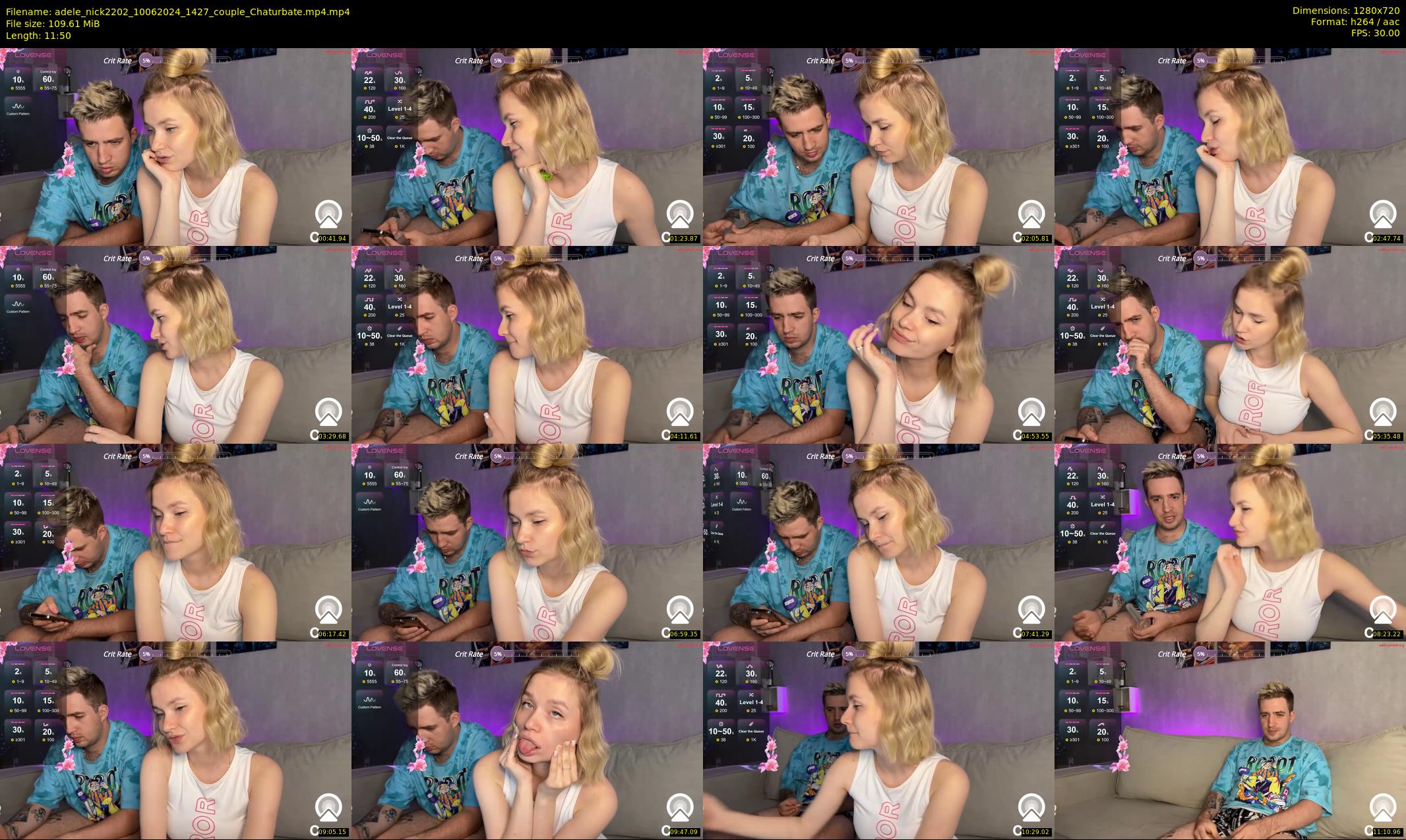 adele_nick2202 — 12 minute Chaturbate couple cam show recording, 720p, Jun 10, 2024