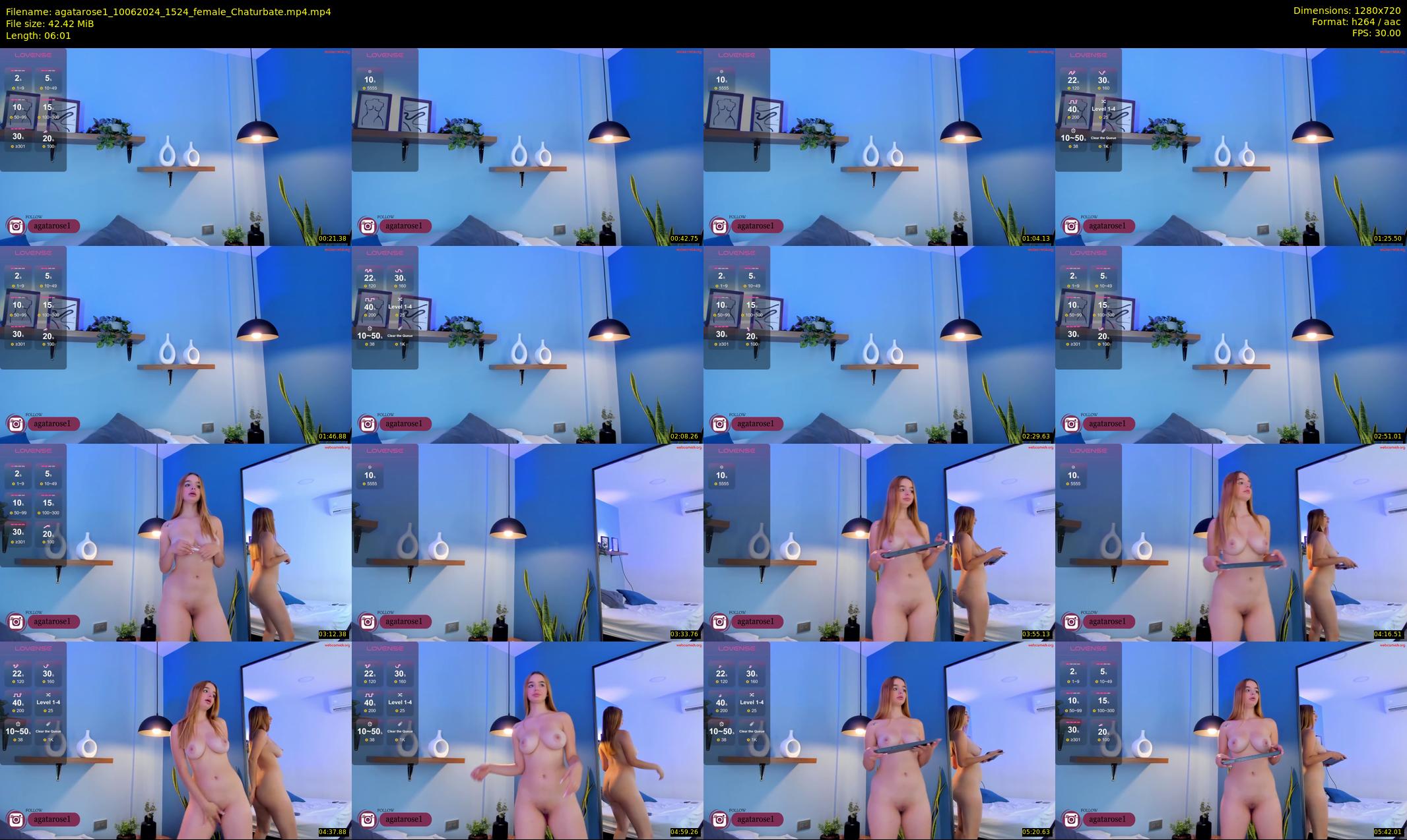agatarose1 — 7 minute Chaturbate female cam show recording, 720p, Jun 10, 2024