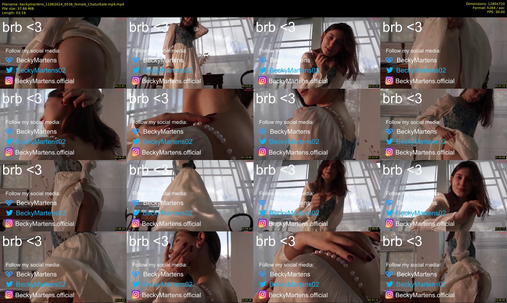 beckymartens — 4 minute Chaturbate female cam show recording, 720p, Jun 11, 2024